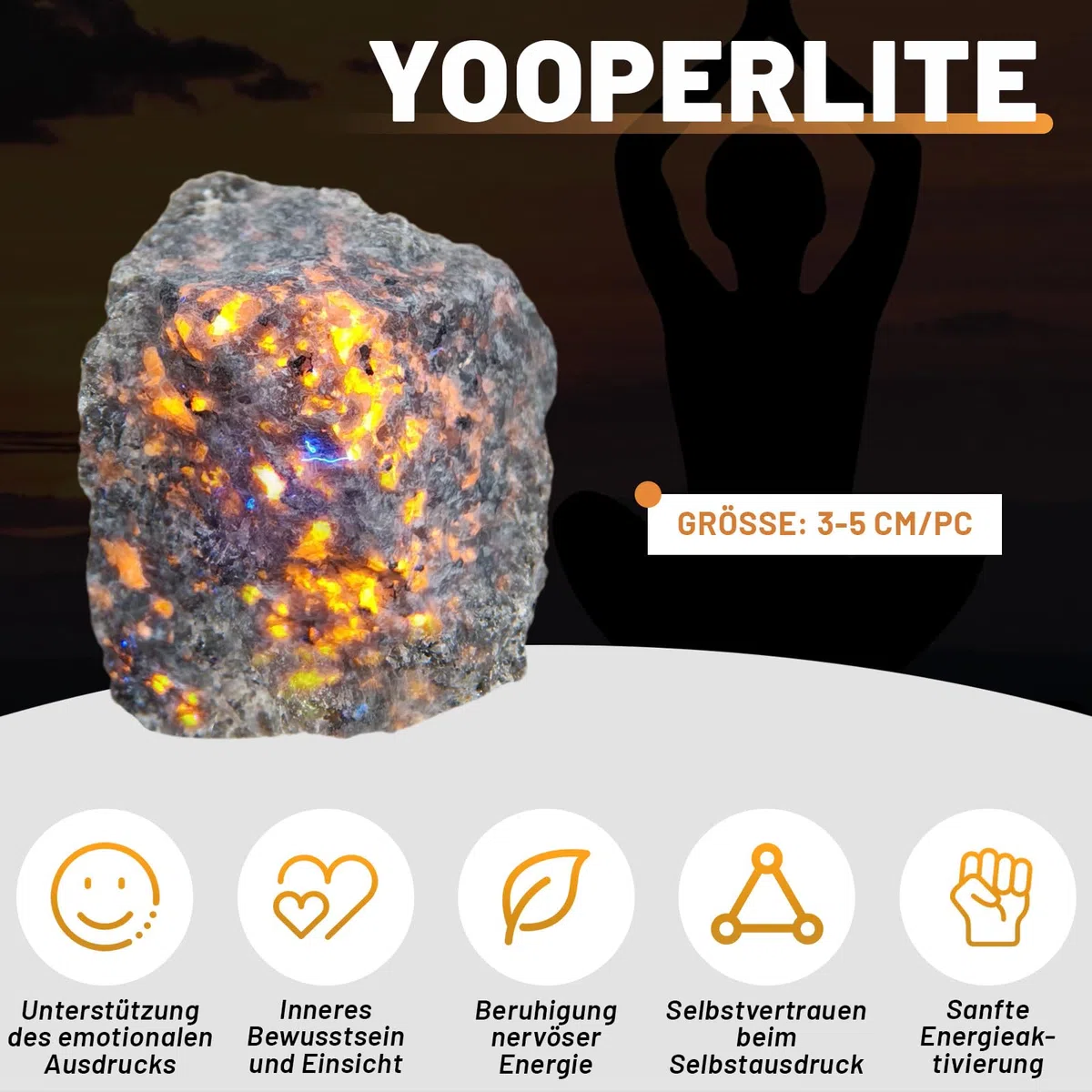 500 Gramm Rohe Yooperlite Steine – Natürliche UV-reaktive Fluoreszierende Mineralsteine für Dekoration, Sammlung & Display