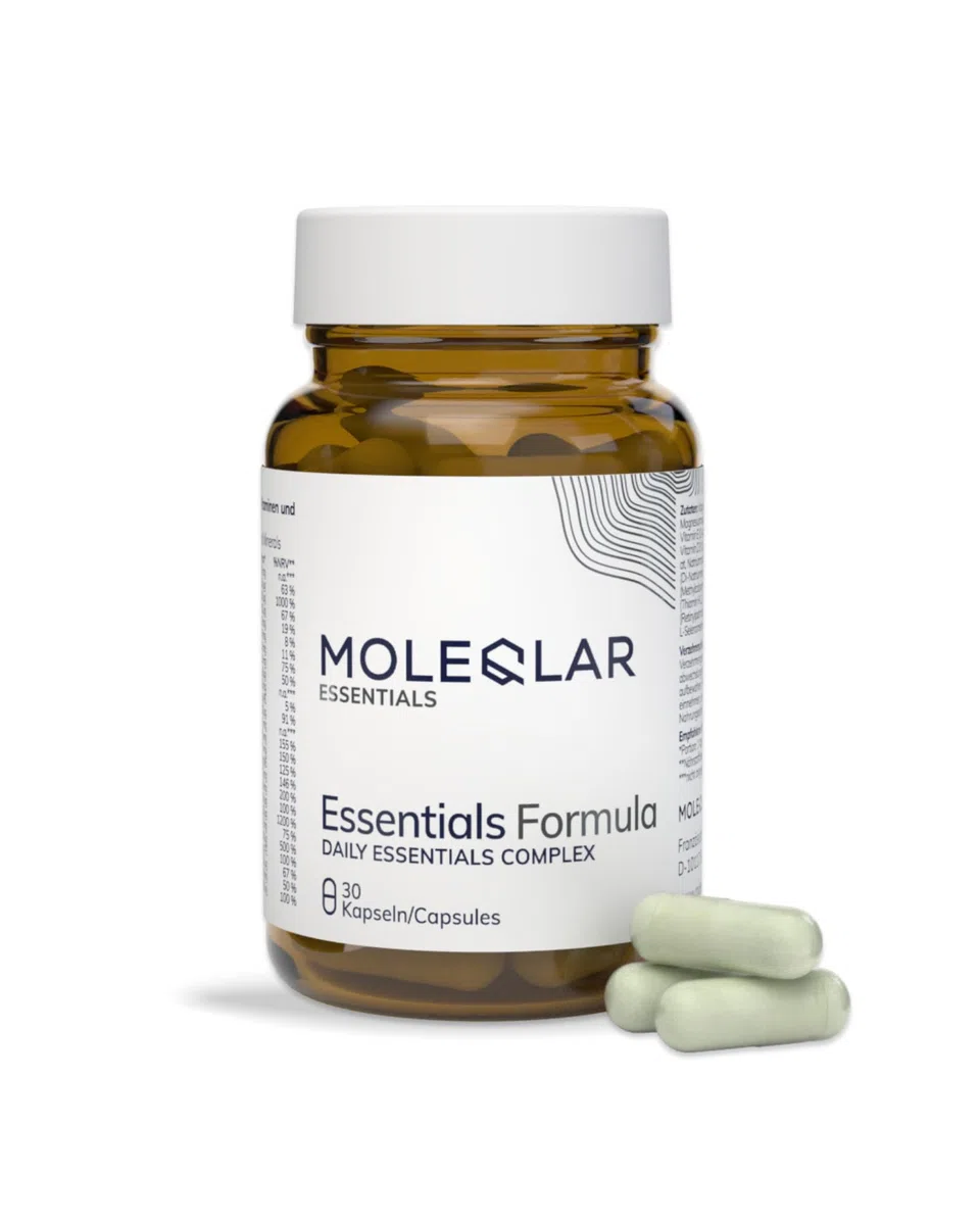 MoleQlar Essentials Formula 30 Kapseln - Vollspektrum-Vitamin und Mineralstoffkomplex in nur einer Kapsel pro Tag - Tägliche Basisabdeckung des Mikronährstoffbedarfs