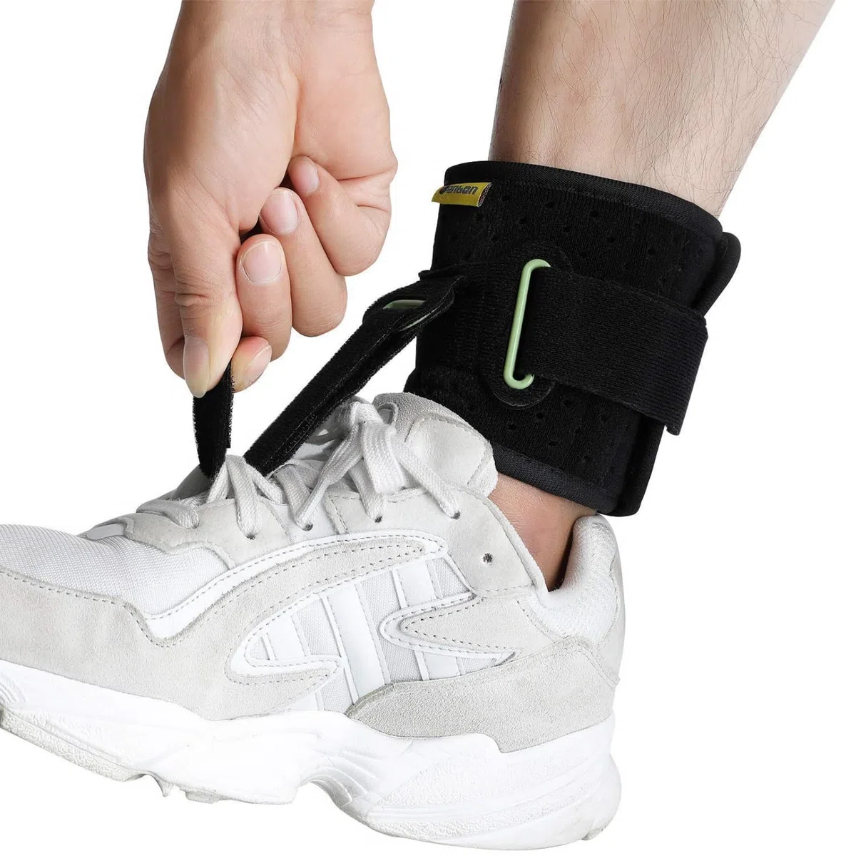 Tenbon Fußorthese für Fußheber Schwäche, Fußschiene für Fallfuß, Knöchelbandage für Fußheberparese, Schuhe heben, helfen Fuß anheben Leichter und Höher, für Links und Rechts (Schwarz)