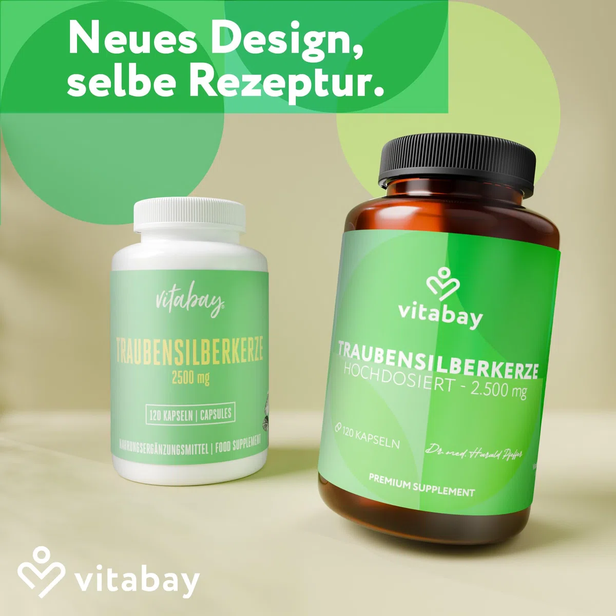 Vitabay Traubensilberkerze 2.500 mg – 120 vegane Kapseln – Cimicifuga Racemosa Extrakt (Black Cohosh) – hochdosierter 5:1 Extrakt aus dem Wurzelstock – vegan & laborgeprüft in DE – Vorrat 4 Monate