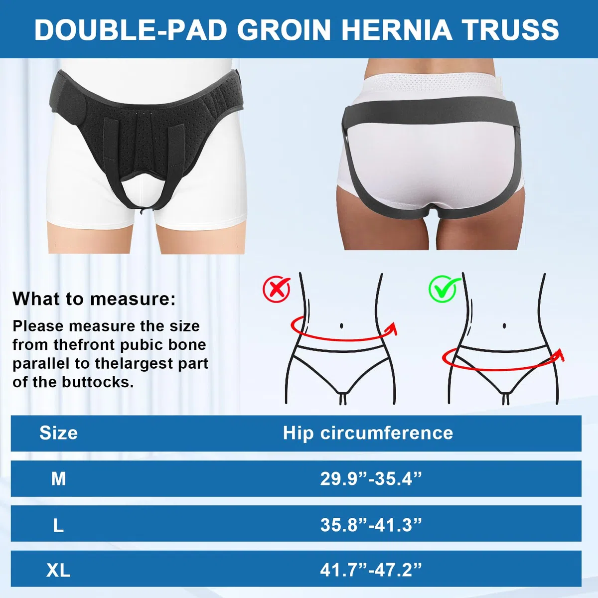 Leistenbruchgürtel Für Männer, Verstellbarer Leistenbruch Slip Herren, Bruchband Leistenbruch Mit 2 Abnehmbaren Kompressions Polster, Herniengürtel Zur Linderung Von Schmerzen Bei Leistenbrüchen, L