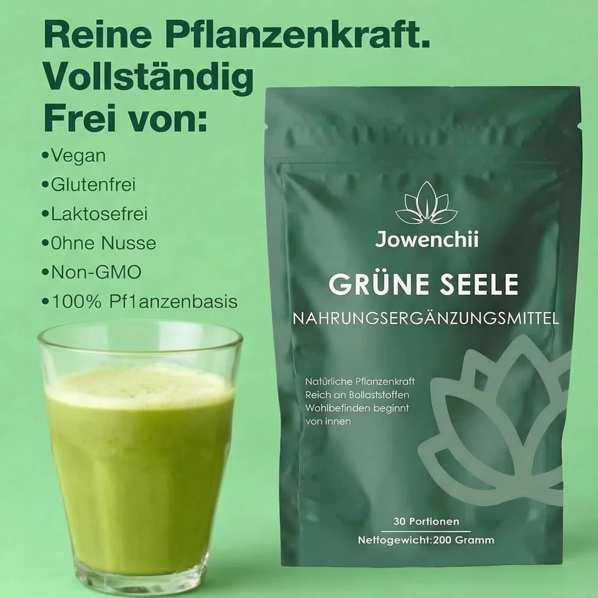 Grüne Entgiftungspulver, 200g Superfood Pulver, Greens Pulver helfer, Pflanzenpulver mit Matcha, Gerstengras, Heidelbeeren, Rich in Macronutrients, Micronutrients & Fiber