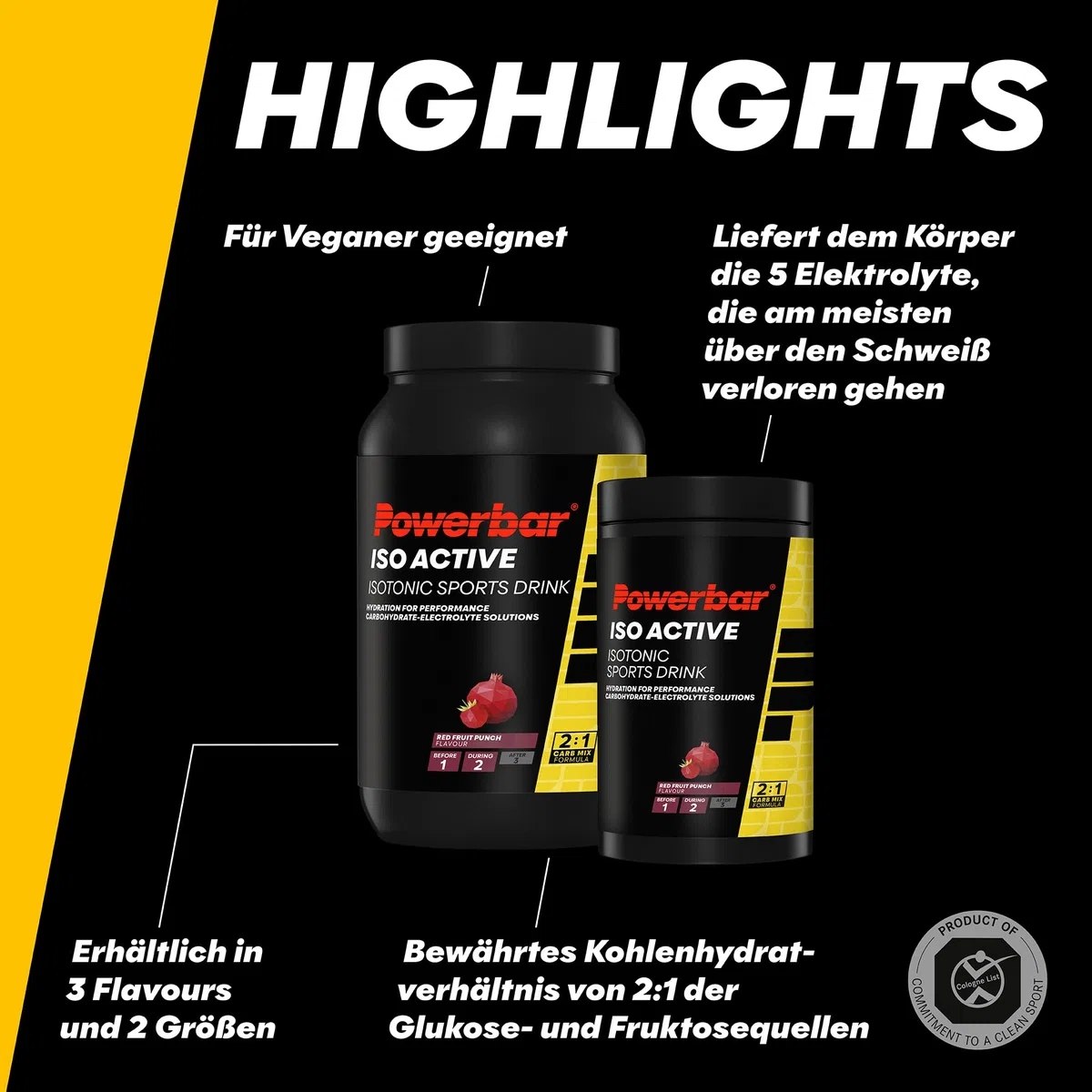 Powerbar - Isoactive - Red Fruit - 1320g - Isotonisches Sportgetränk - 5 Elektrolyte