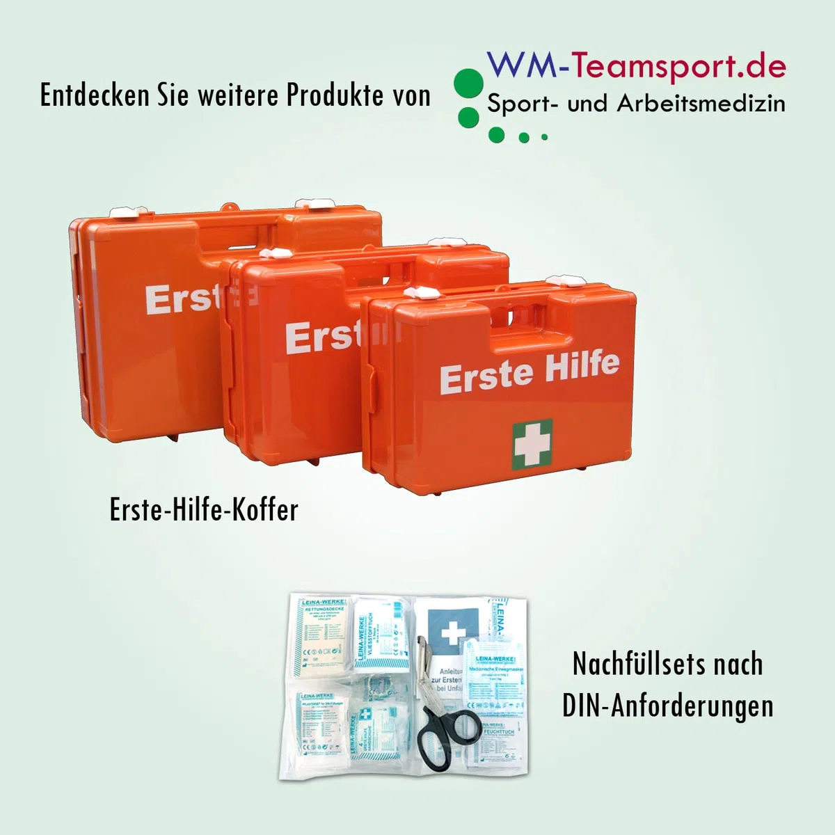 NEUE DIN 13157 − Verbandkastenfüllung Erste-Hilfe-Koffer-Füllung Nachfüllset für Verbandskasten + Erste-Hilfe-Anleitung - für Betriebe - Baustelle - öffentliche Einrichtungen LW