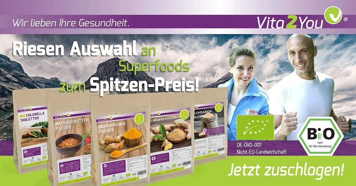 Vita2You Maca Pulver 1kg - Bio Qualität - Maca-Wurzel - ganze Knolle gemahlen - 1000g im Zippbeutel - Premium Qualität