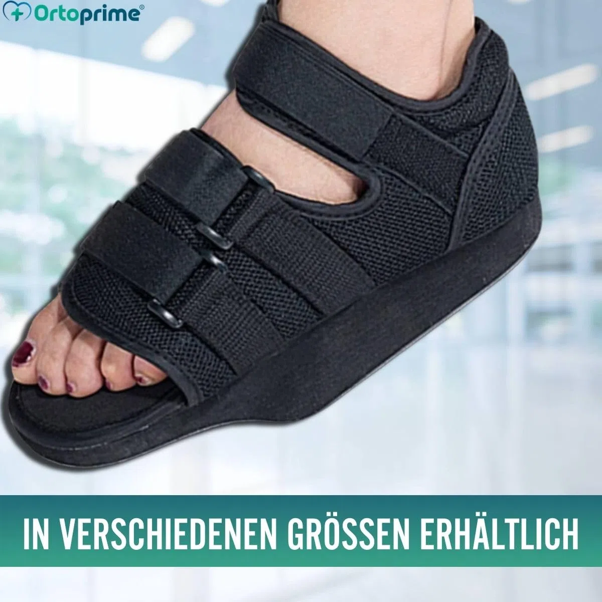 OrtoPrime Postoperationsschuh mit verstellbarer Ferse - Orthopädische Schuhe für Fußoperationen - BEIDSEITIGER postoperativer Schuh (GRÖßE L (42-44))