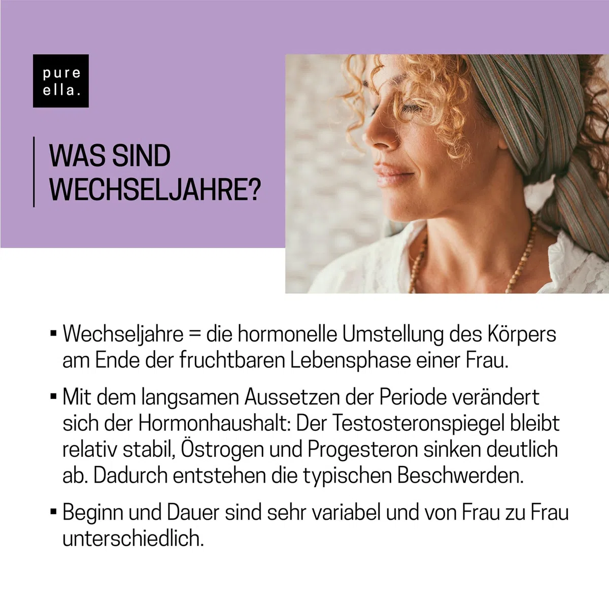 Pure Ella WECHSELJAHRE - Vitalstoffkomplex für Frauen bei Symptomen der Wechseljahre - Enthält Nachtkerzenöl, Yamswurzel und Mönchspfeffer - Natürlich, Hormonfrei, Vegan - 60 Menopause Kapseln