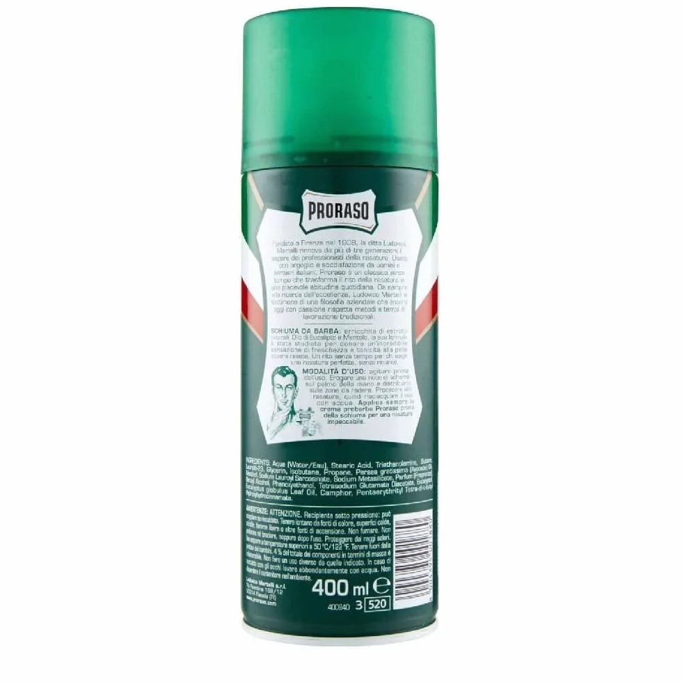 Proraso 3 er Pack Proraso Green Shaving Foam 400 ml Rasierschaum