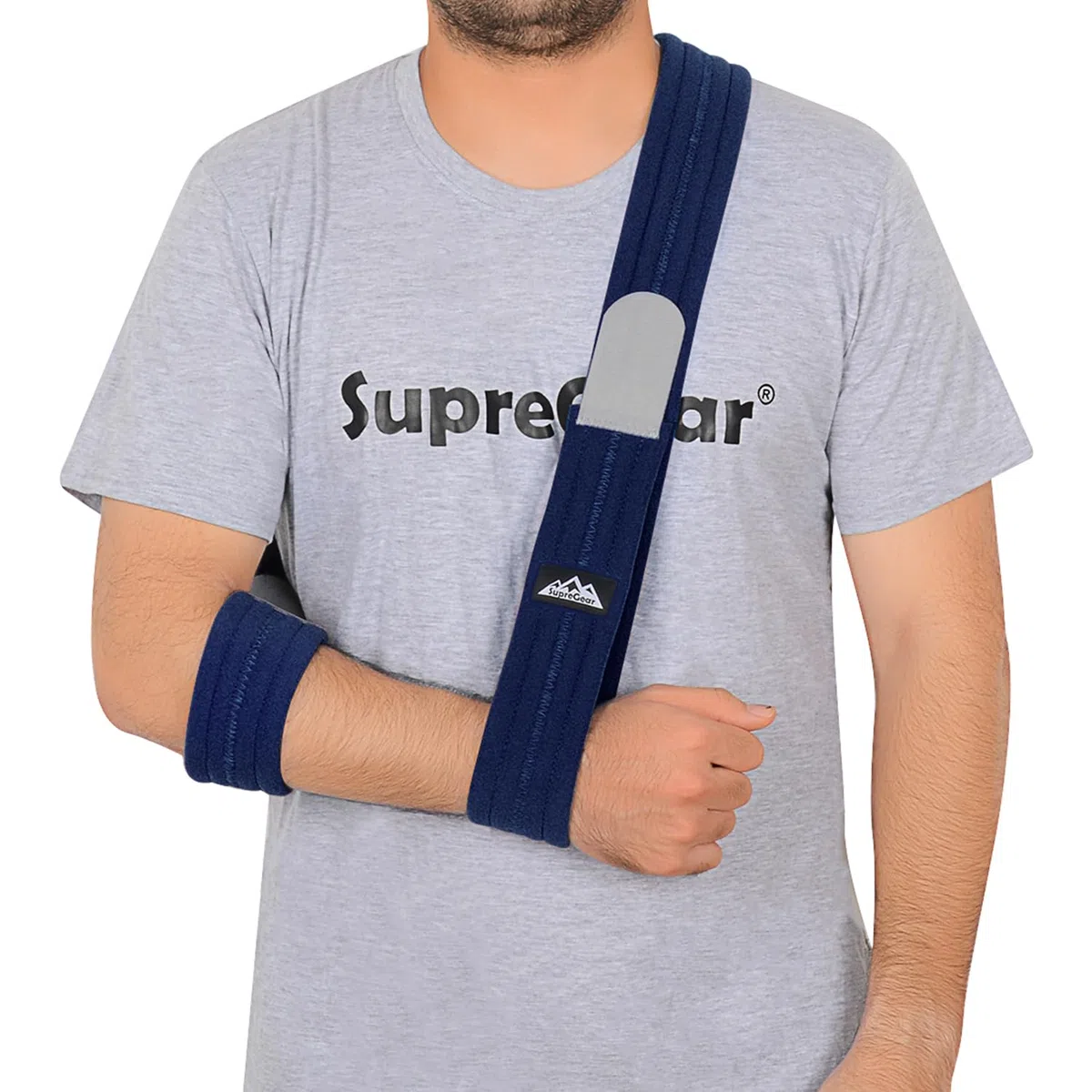 supregear Armschlinge, Verstellbar Leicht Komfortabel Schulterschlinge, Atmungsaktiv, Medizinische Schulterstütze für Verletzten Arm/Hand/Ellenbogen, Dunkelblau