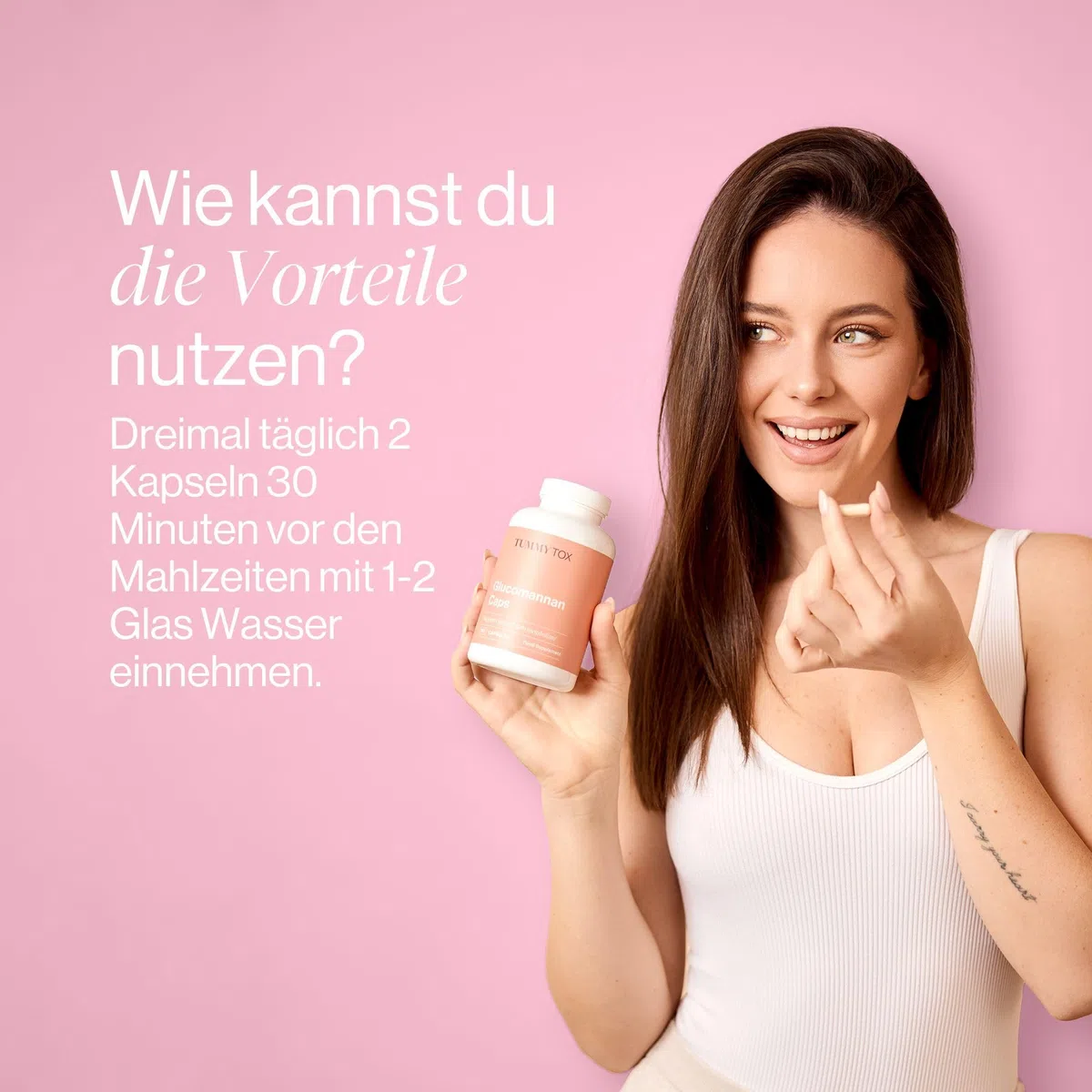 Glucomannan (Konjac) 3000 mg, Chrom, Garcinia Cambogia und Johannisbrot - Appetit - 180 Hochdosierte Vegane Kapseln - Tummy Tox