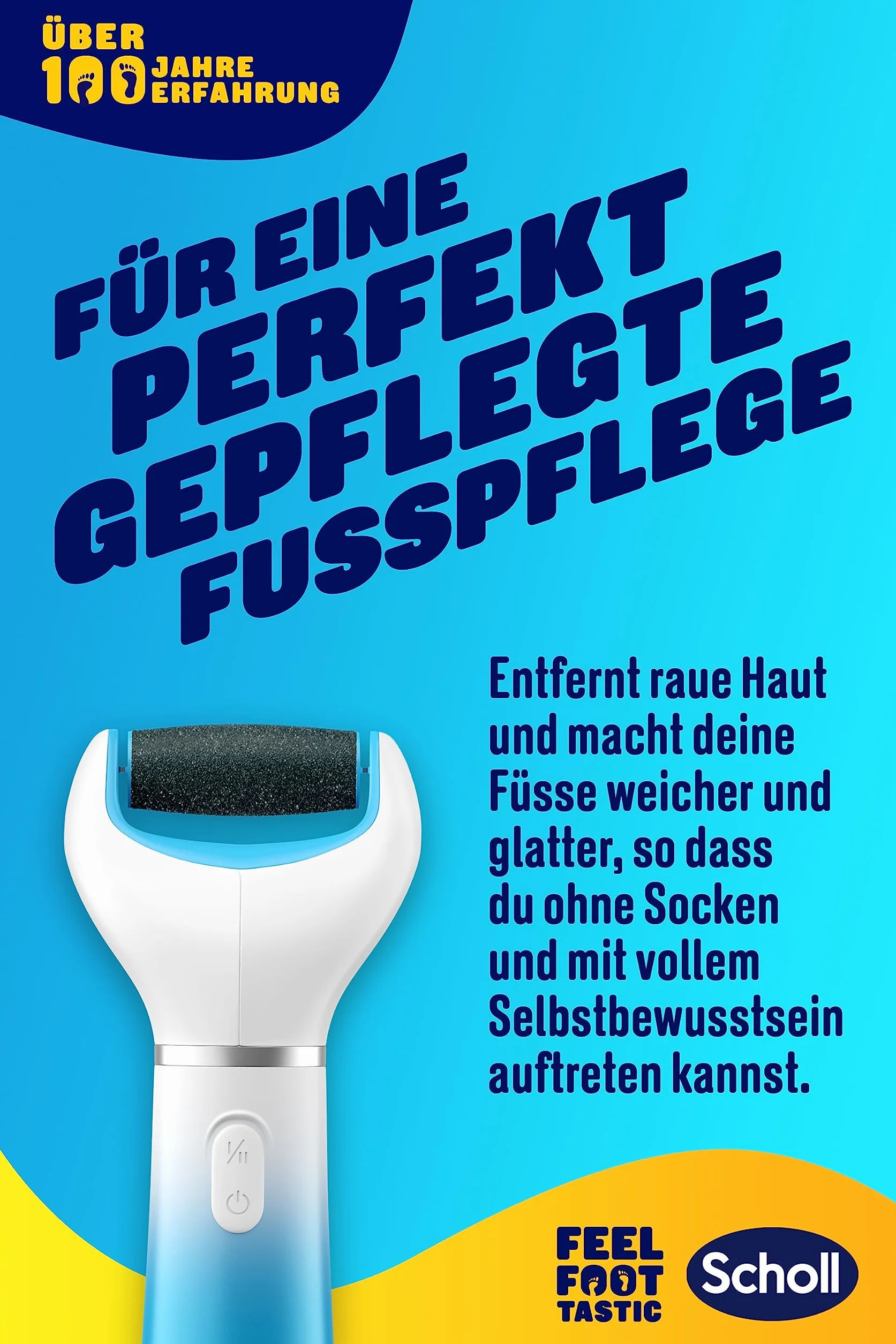 Scholl Expert Care, Hornhaut Entfernung für seidig weiche Füße,elektrischer Hornhautentferner schnell & Mühelos (mit Meeresmineralien Rolle für präzise Ergebnisse,1 Gerät inkl. Rolle)1 Stück(1er Pack)