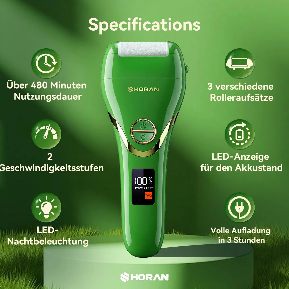 SHORAN Callus Remover, Electric Strong, Extreme Callus Removal, Rechargeable, Professional Electric Callus Remover, Foot Callus Remover for Foot Care