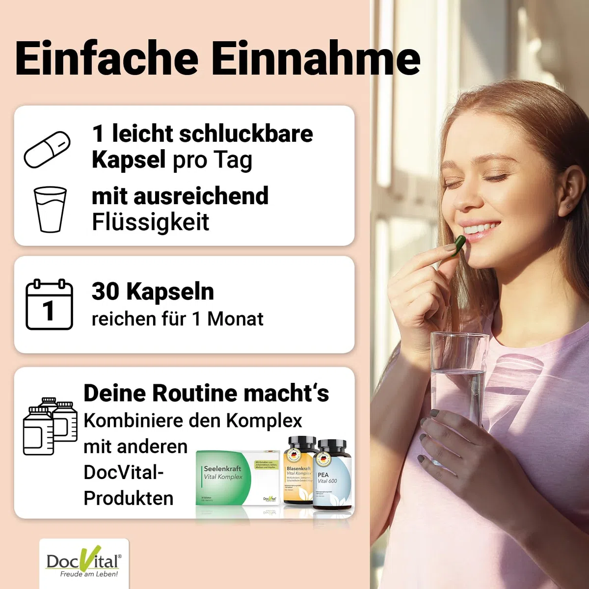 Ginseng Ginkgo Brahmi Kapseln hochdosiert - Gehirn Vital Komplex für Gedächtnis, Fokus und Konzentration - Brain Booster - deutsches Qualitätsprodukt