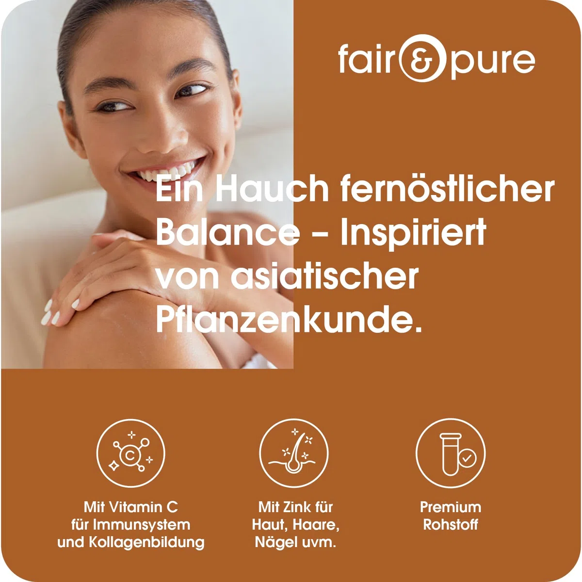 Fair & Pure Gotu Kola Extrakt 1500mg pro Tag, 180 Kapseln, mit Vitamin C und Zink, Nahrungsergänzungsmittel vegan ohne Magnesiumstearat, in Deutschland hergestellt
