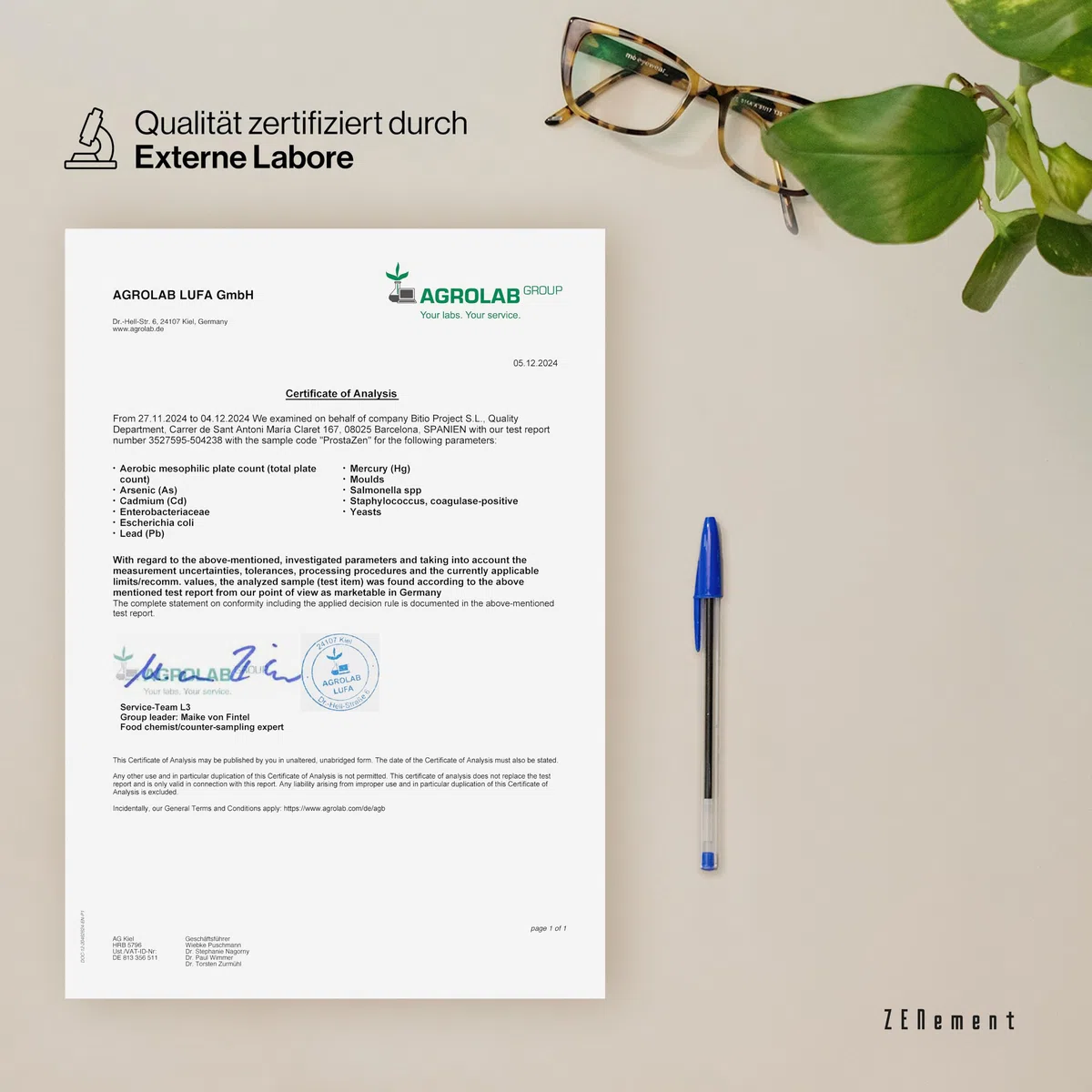 ProstatZen mit Ölen von Sägepalme und Kürbis, Brennnesselextrakt, Lycopin, Zink und Selen – Synergetische Formel für das Wohlbefinden von Männern – 120 Weichkapseln – Zenement