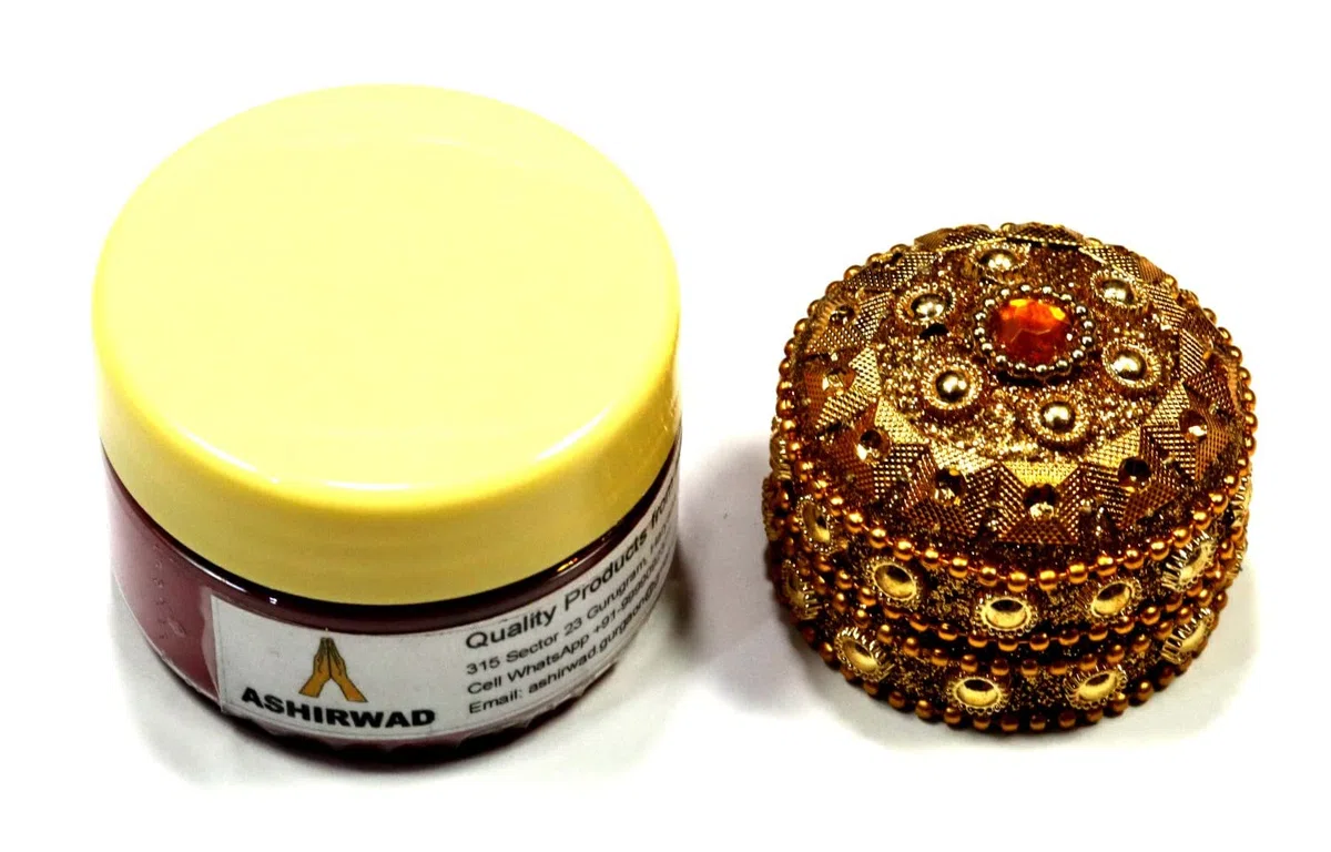 ASHIRWAD Sindoor Kumkum Indian Sindur Pulver für Tilak Puja Hochzeitsfeste | AE000155-01 (Red Sindoor)