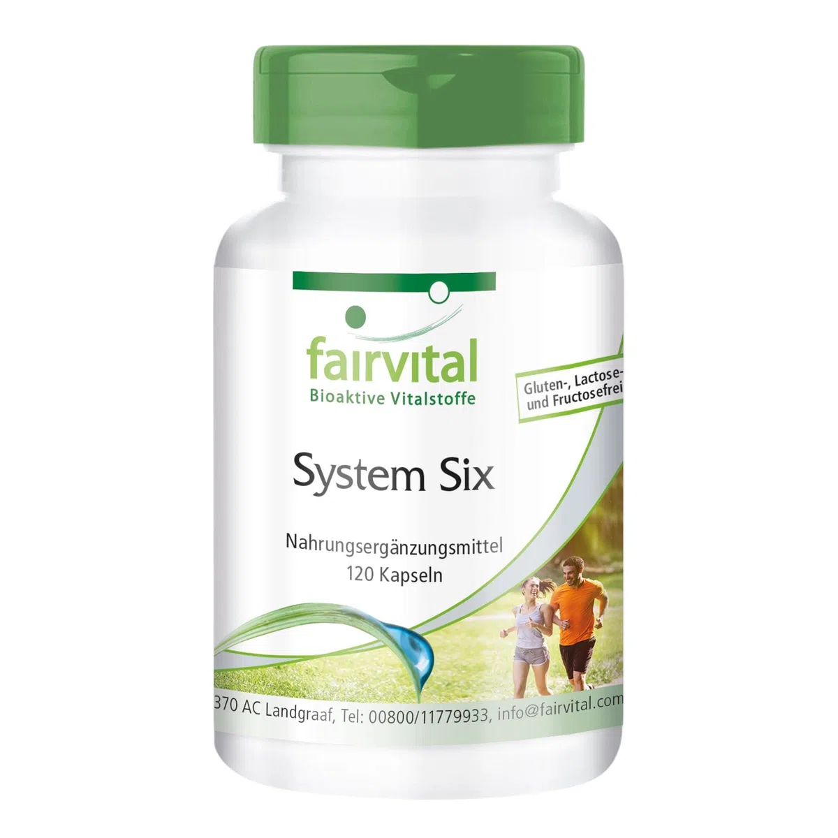 fairvital System Six, VEGAN, 120 Kapseln, mit Chrom, Jod, L-Carnitin, Grüner Tee, Spirulina, Garcinia Cambogia und mehr