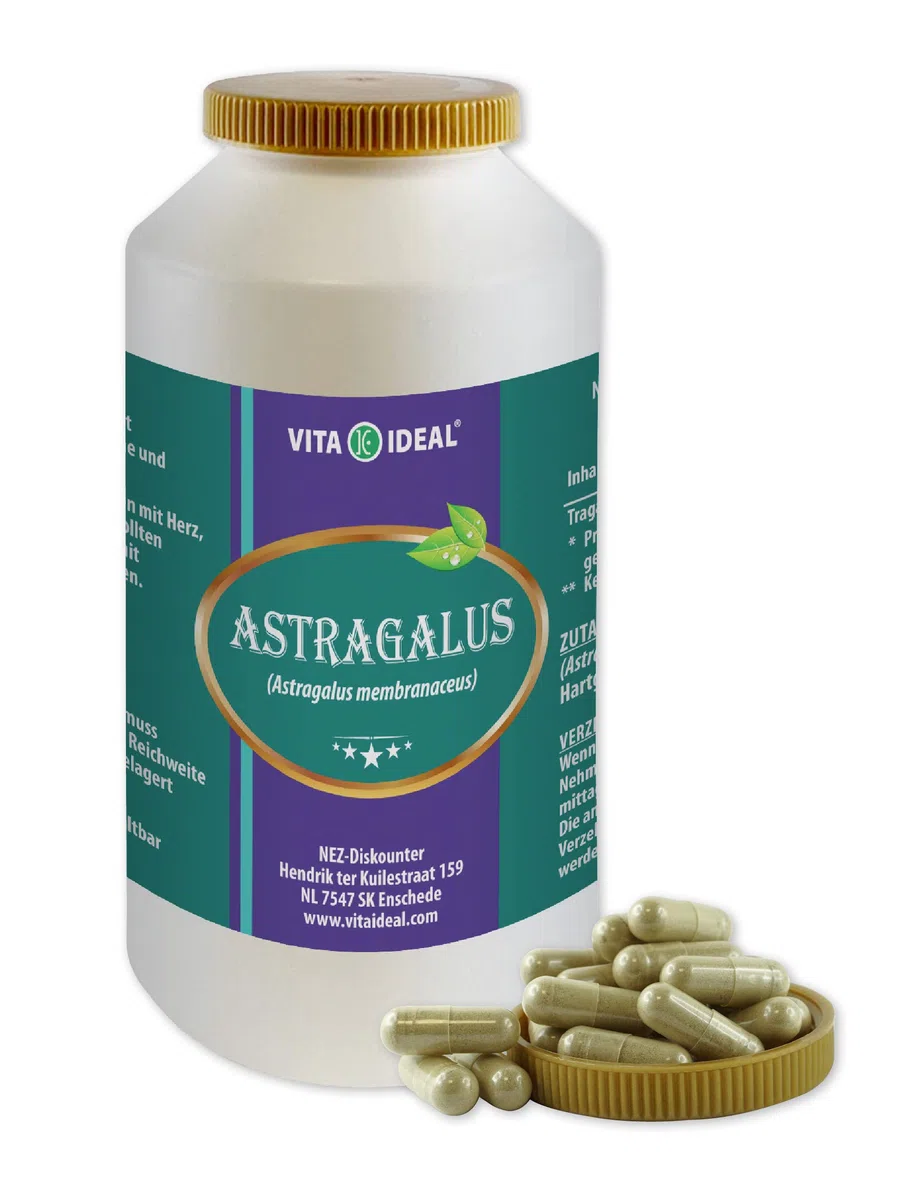 Astragalus - Wurzel 360 Kapseln - Astragalus membranaceus - Tragant - Tragantwurzel - Tagesportion 900mg Astragaluswurzel reines Pulver, ohne Zusatzstoffe