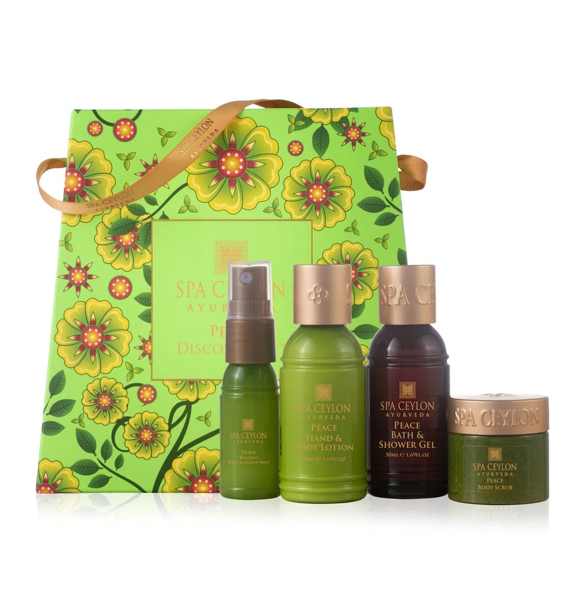 SPA CEYLON PEACE DISCOVERY SET - Ayurveda-Set mit Körperpflege & Aromatherapie, Geschenkset mit Mist, Balsam, Duschgel & Body Cream, beruhigend & vegan, ideal zum Kennenlernen