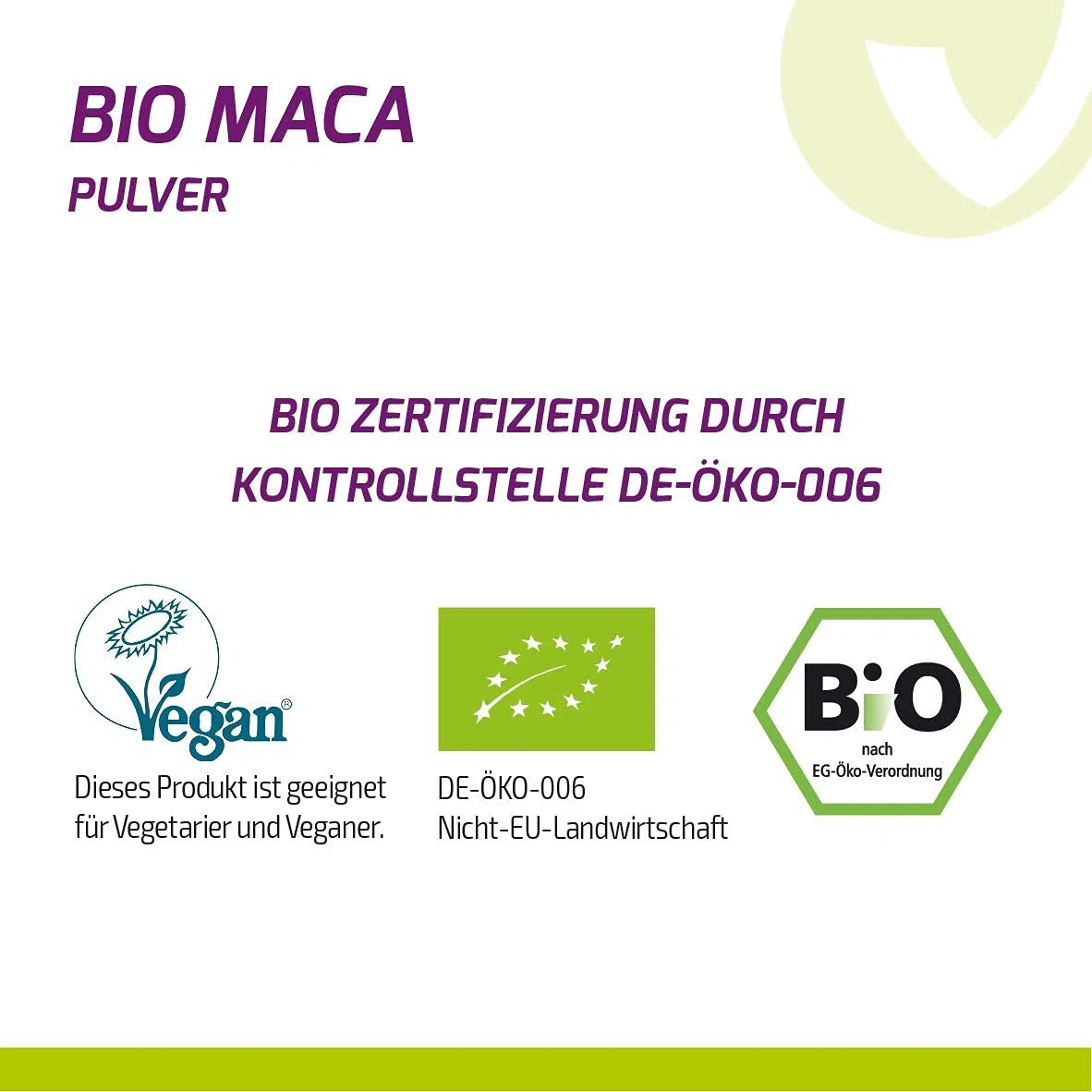 Vita2You Maca Pulver 1kg - Bio Qualität - Maca-Wurzel - ganze Knolle gemahlen - 1000g im Zippbeutel - Premium Qualität