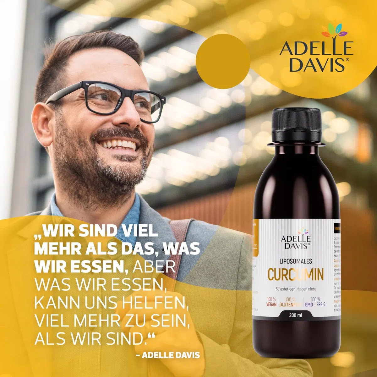 Liposomales Curcumin Flüssig 300 mg — Kurkuma Hochdosiert mit MCT-Öl — 200 ml Curcuma Extrakt Tropfen — Vegan, Glutenfrei — Hergestellt in EU