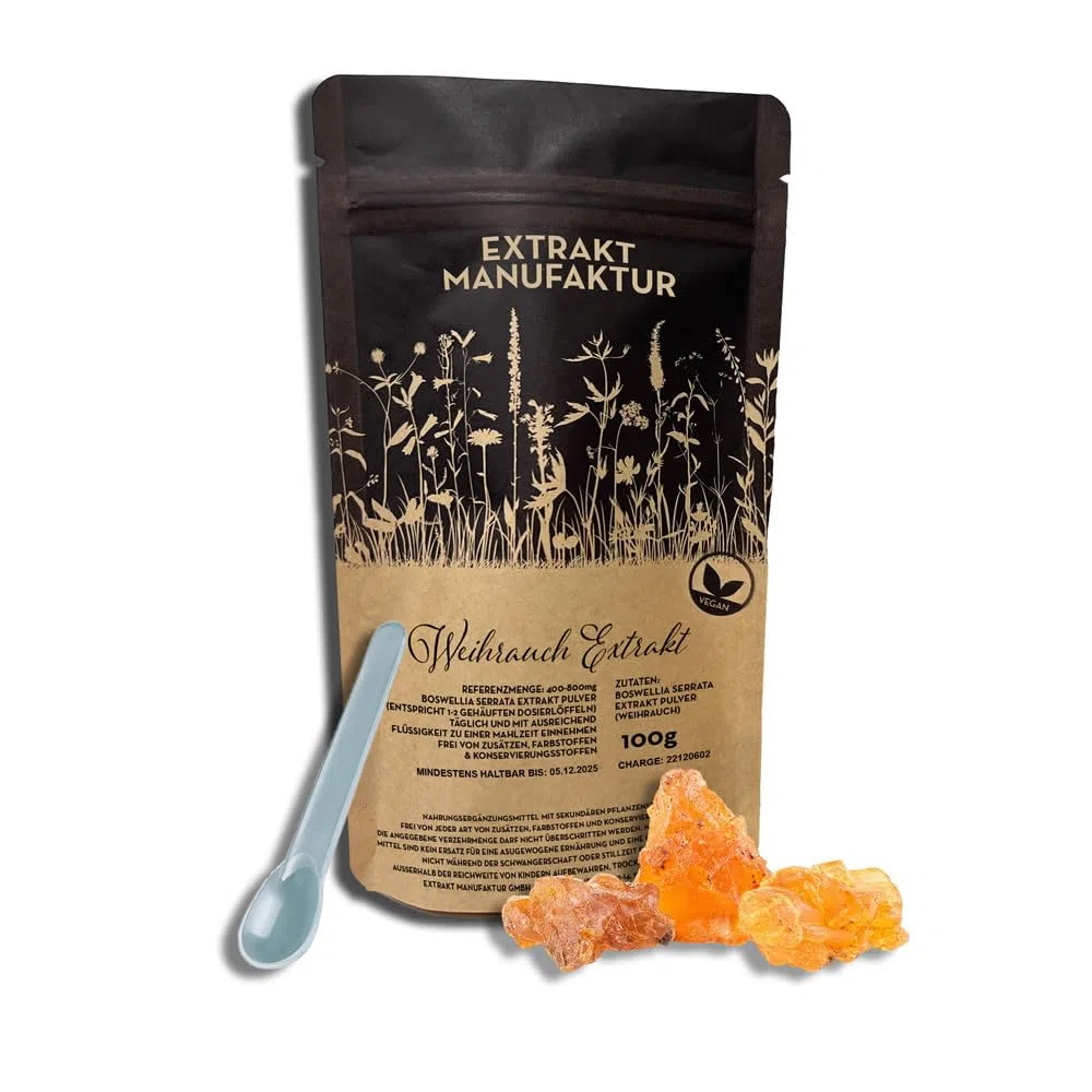 100g Weihrauch Extrakt Pulver – ohne Zusatzstoffe – Boswellia Serrata, hochdosiert naturrein vegan