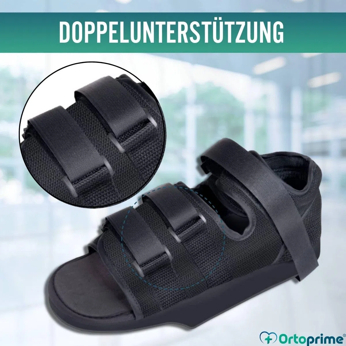 OrtoPrime Postoperationsschuh mit verstellbarer Ferse - Orthopädische Schuhe für Fußoperationen - BEIDSEITIGER postoperativer Schuh (GRÖßE L (42-44))
