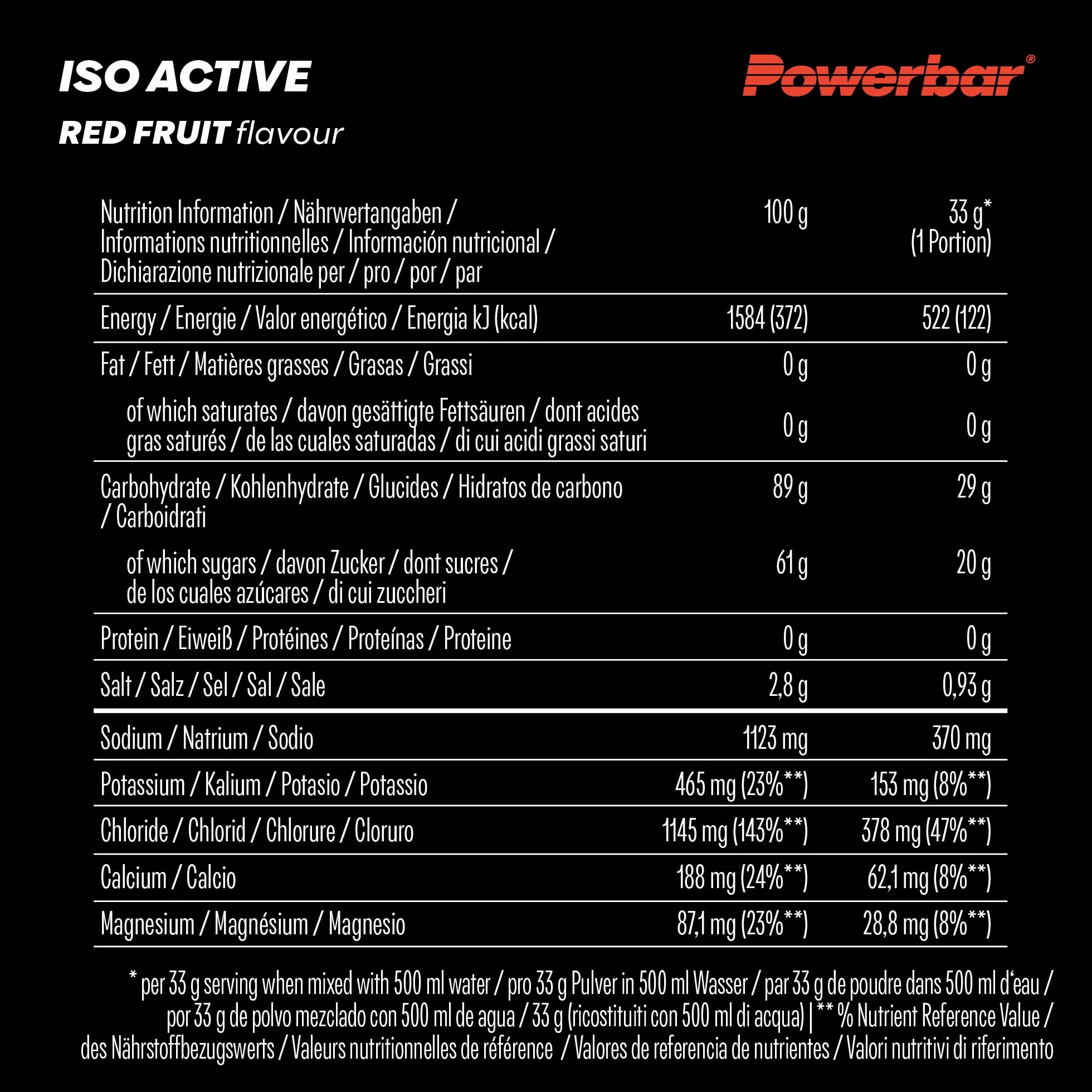 Powerbar - Isoactive - Red Fruit - 1320g - Isotonisches Sportgetränk - 5 Elektrolyte