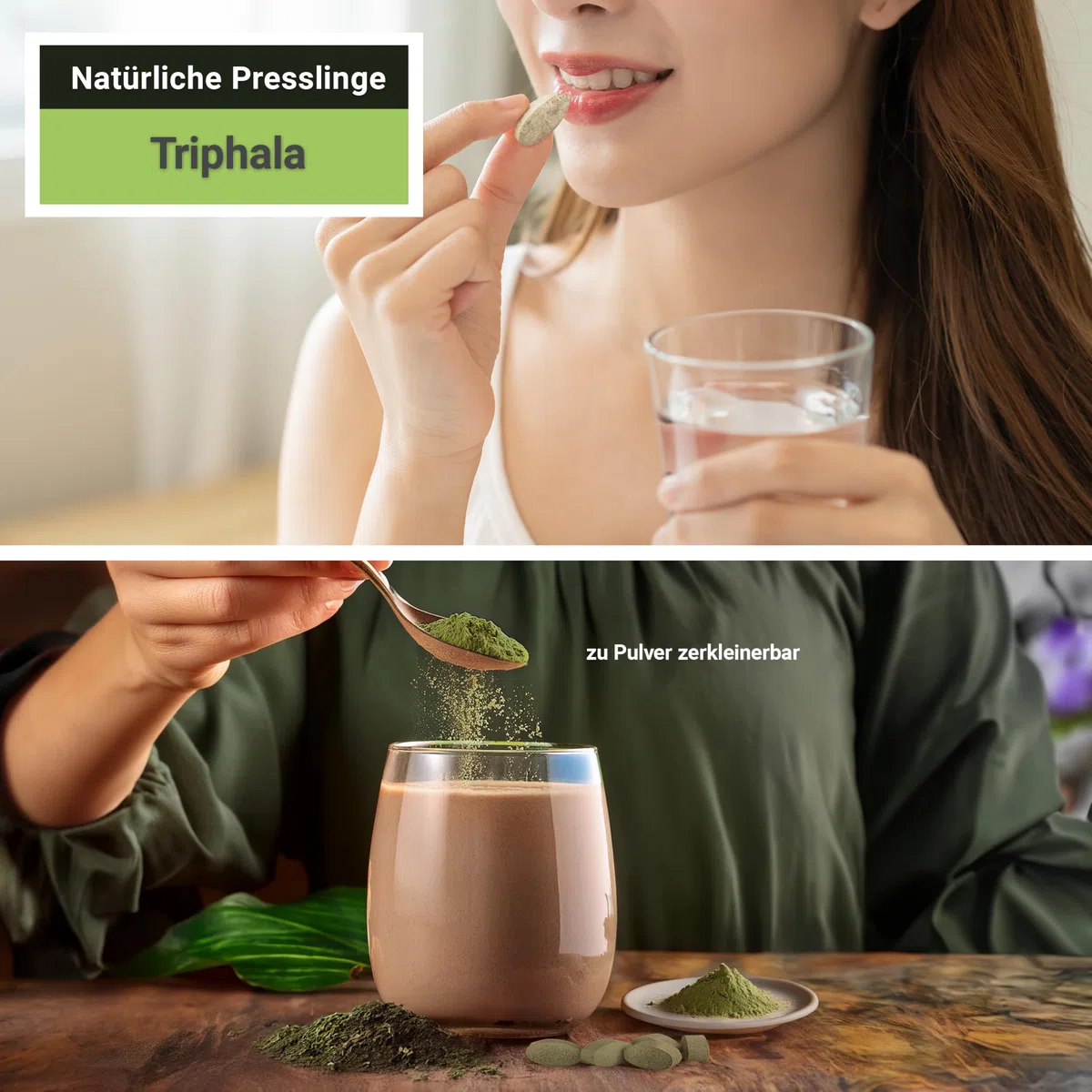 Triphala Tabletten à 480 mg Wirkstoff (Dreifrucht, Haritaki, Amalaki und Bibhitaki), 100 Tabletten, Premium Qualität, Tabletten statt Kapseln, Hergestellt in Österreich, Vegan
