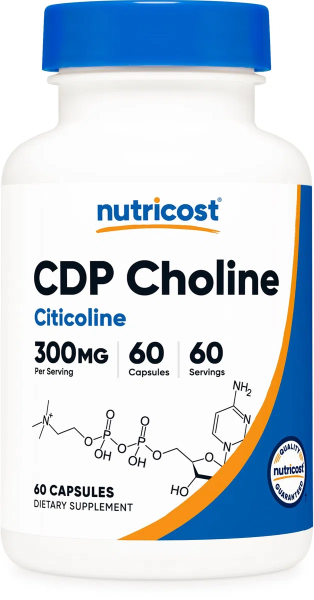 Nutricost CDP Choline (Citicoline) 300mg, 60 Veggie Capsules - Non-GMO, Vegan Friendly, Gluten Free