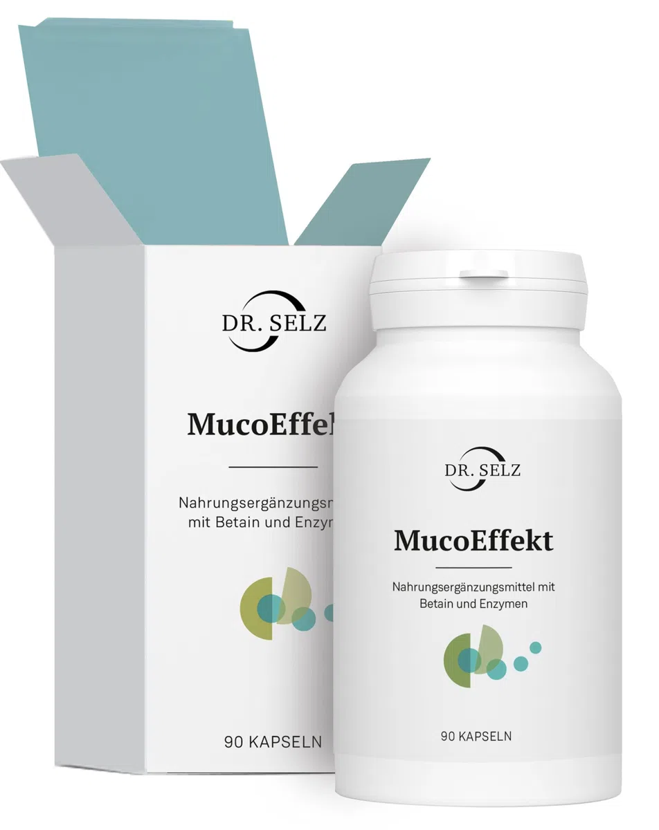 Dr. Selz MucoEffekt Kapseln zur Eiweiß- und Fettverdauung mit Protease, Lipase und Betain-HCl, laborgeprüft, 100% vegan, Premiumqualität