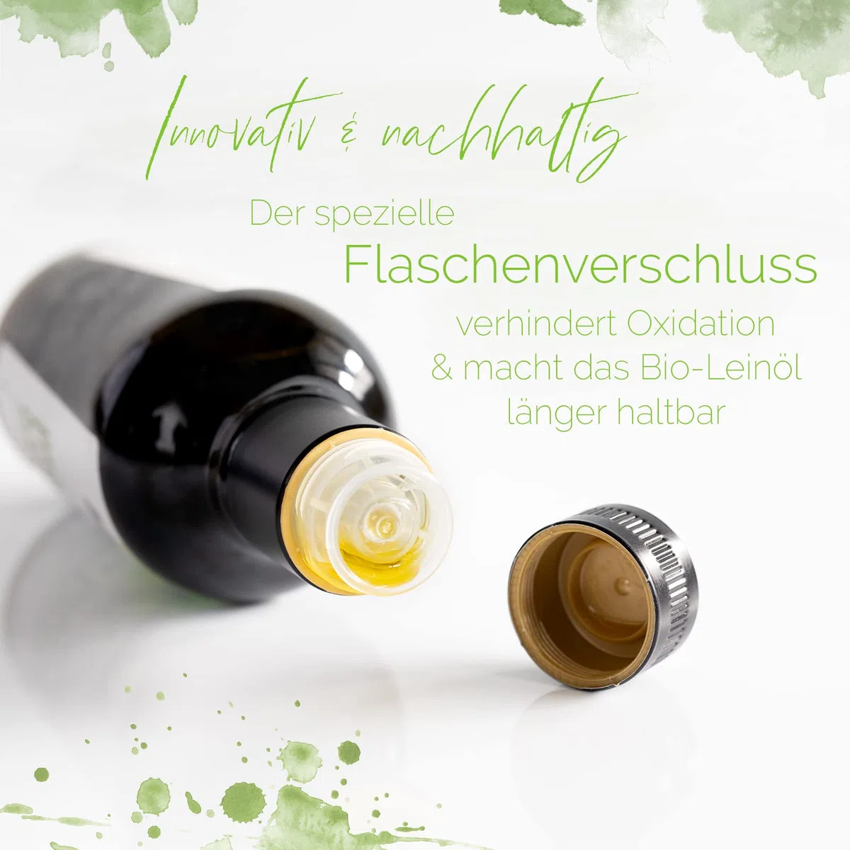 Sannis Bio-Leinöl mit Rosmarin 250 ml I Leinsamenöl aus kontrolliert biologischem Anbau I kaltgepresst & ungefiltert I reich an Omega-3-Fettsäuren I mediterranes Leinöl ideal für Fisch & Fleisch