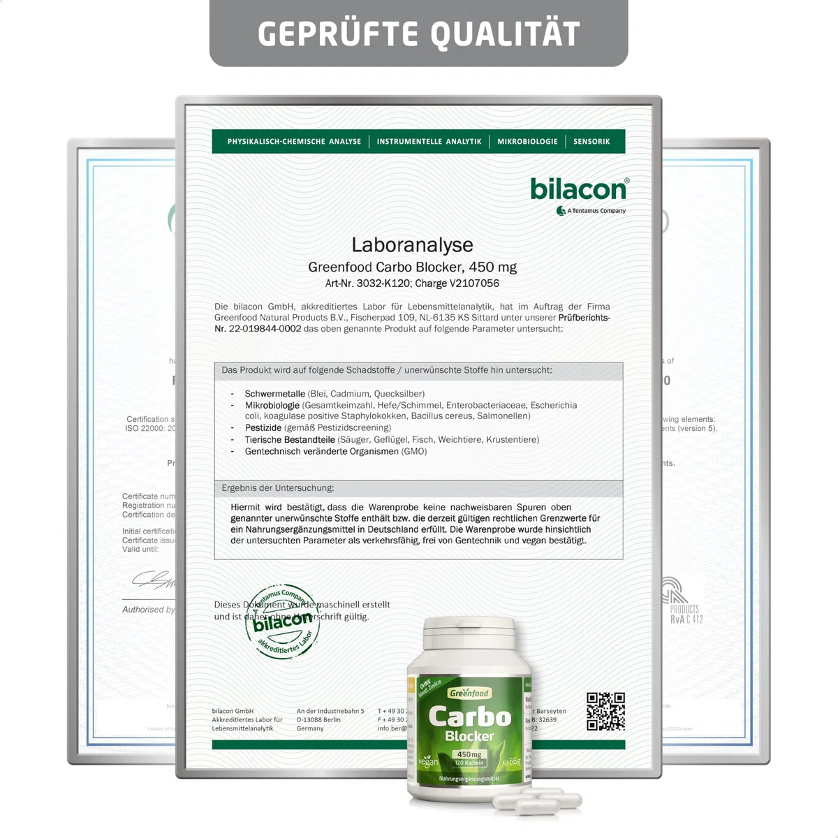 Carbo Blocker, hochdosiert, 450mg - 120 Kapseln, vegan. White Kidney Extrakt (10:1), hoch konzentriert - reich an natürlichem Phaseolin. OHNE künstliche Zusätze - laborgeprüft. Von Greenfood.