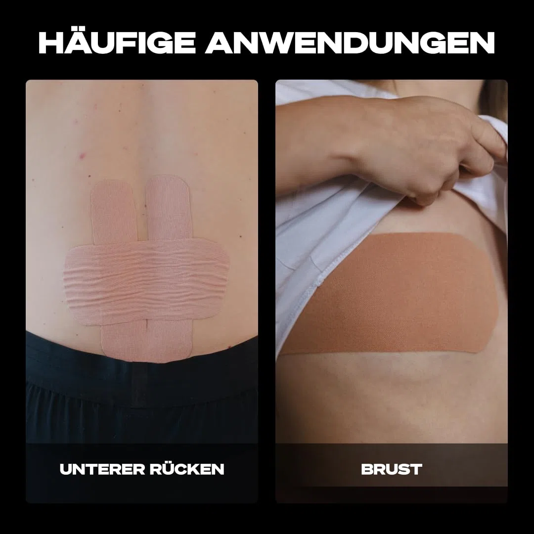 SPORTTAPE Kinesiologie Tape Gentle 10 cm x 5 m Hautfarben – extra breit für empfindliche Haut, hypoallergen & latexfrei – Physio Tape für Rücken, Brust, FTM & Muskelunterstützung, wasserfest