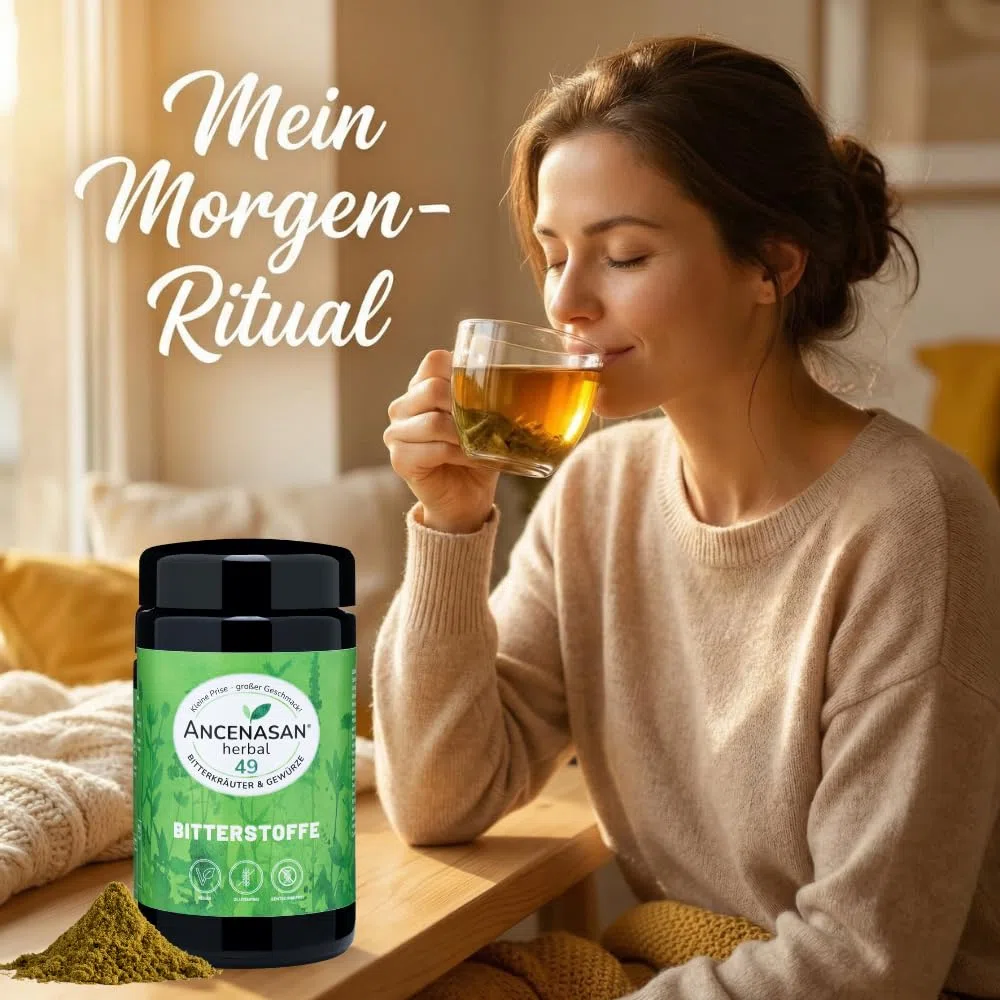 ANCENASAN herbal (120g) | 49-Bitterkräuter-Pulver | Mit natürlichen Bitterstoffen | Vegan Glutenfrei | Made in Germany