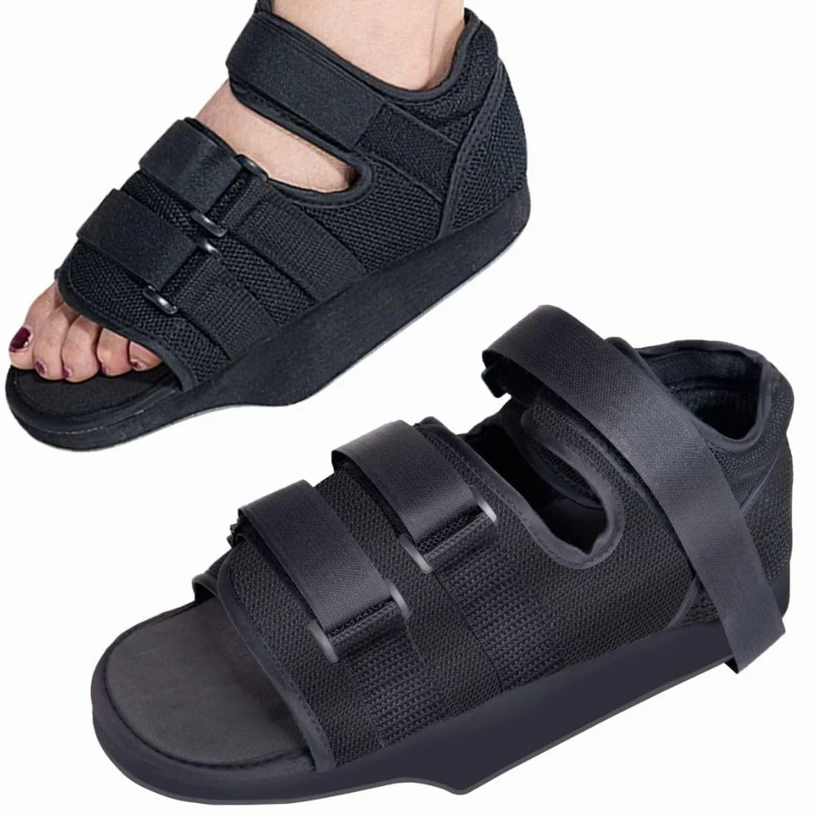 OrtoPrime Postoperationsschuh mit verstellbarer Ferse - Orthopädische Schuhe für Fußoperationen - BEIDSEITIGER postoperativer Schuh (GRÖßE L (42-44))