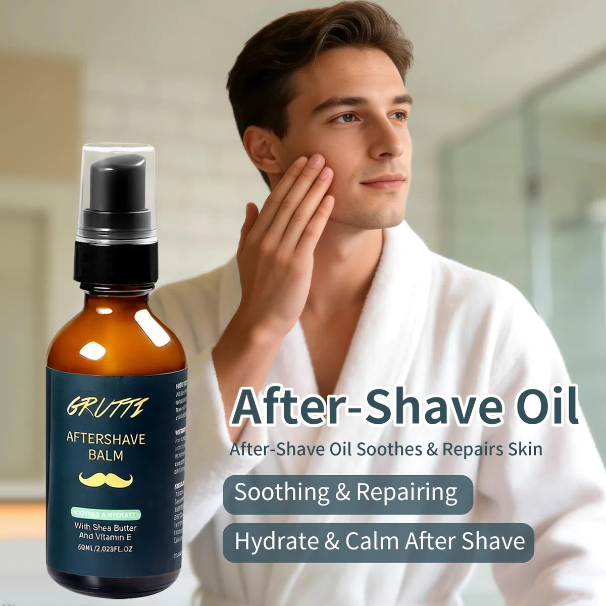 Bartpflege-Set für Herren mit Vorrasuröl, Bartbalsam, After-Shave-Creme, Bartbürste, Kamm, Schere, Stylingkamm, Schal und Aufbewahrungstasche – Geschenkset für Ihn, Papa und Ehemann; Vatertag
