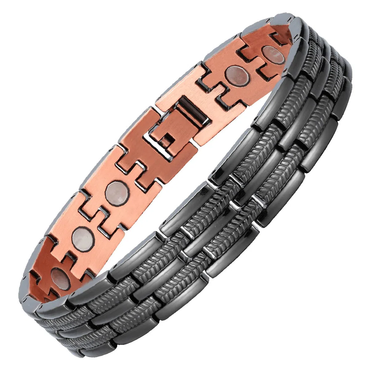 BioMag Kupfer-Magnetarmband für Männer für Arthritis-Schmerzlinderungs-Therapie-Armbänder Massives reines Kupfer-Manschettenarmband, verstellbare Größe mit Geschenkbox