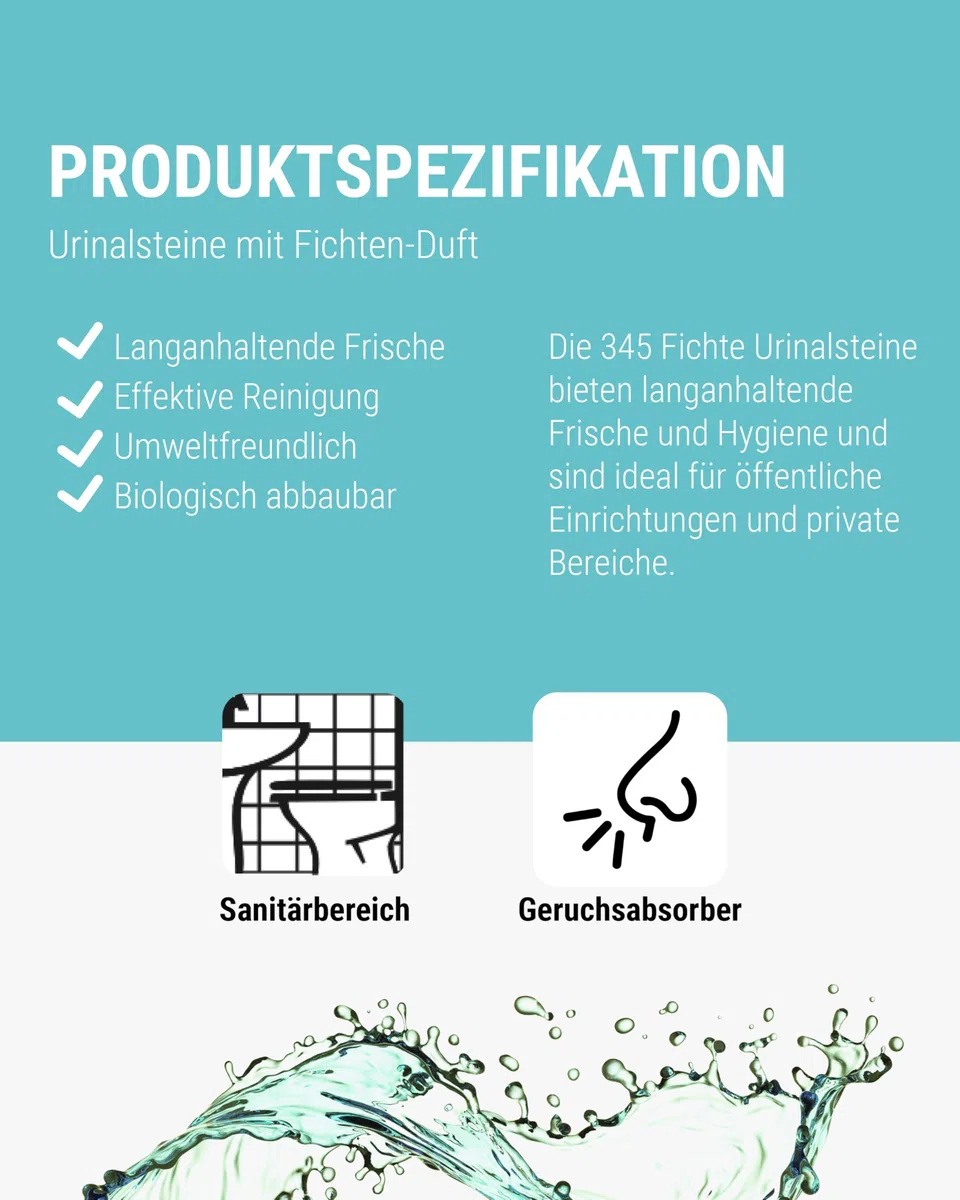 Lorito Beckensteine für Urinal, 1 kg, Fichte-Duft | Urinalsteine mit Fichte-Duft für neue Frische auf dem WC, geeignet in Privat-WCs, Gastronomie & öffentliche Einrichtungen