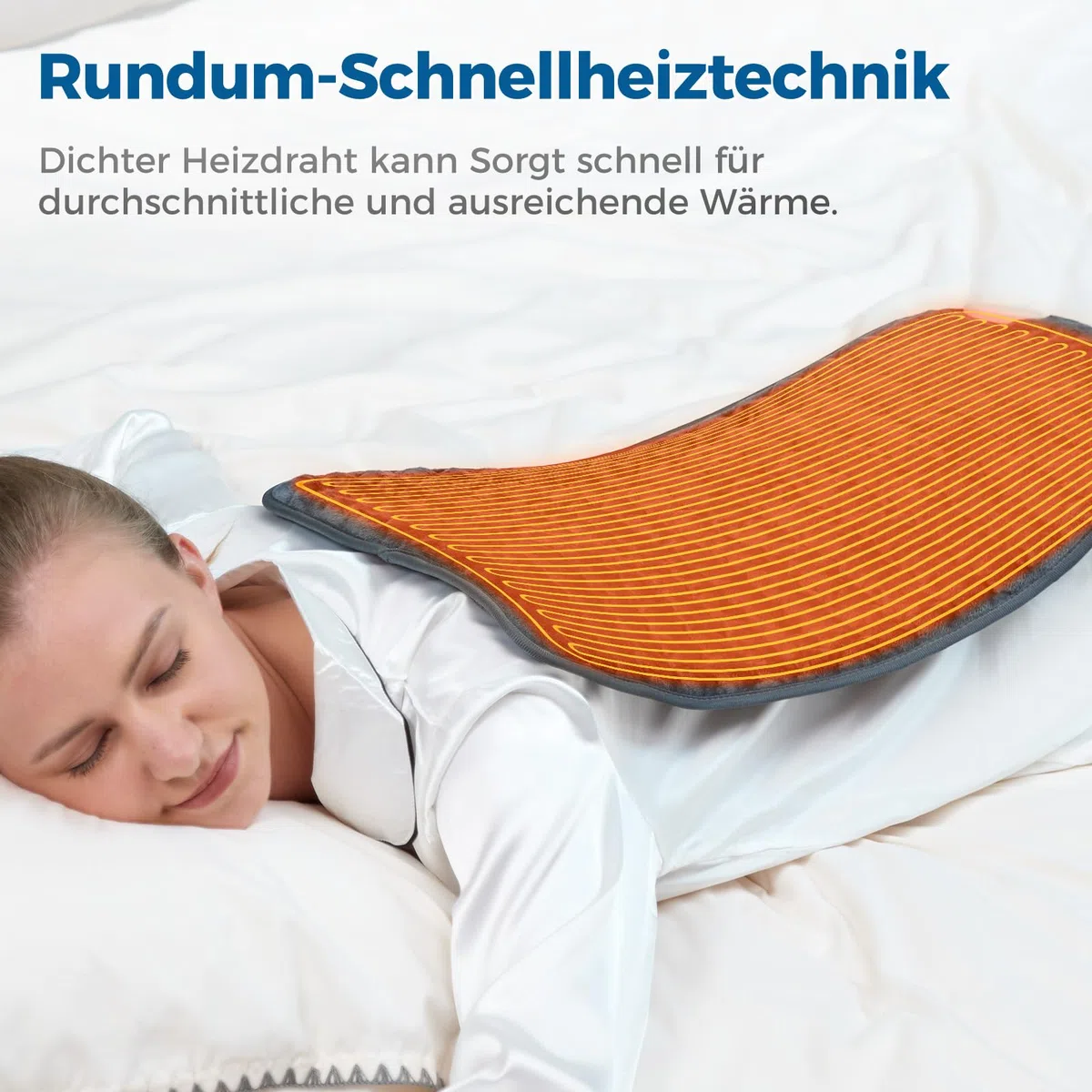 Mowend Heizkissen mit Abschaltautomatik, Elektrisches Heizkissen mit 6 Heizeinstellungen, Schnelles Erhitzen & Maschinenwaschbare，Schmerz Lindern,Geschenke für Frau, Mama, Papa,30x60cm