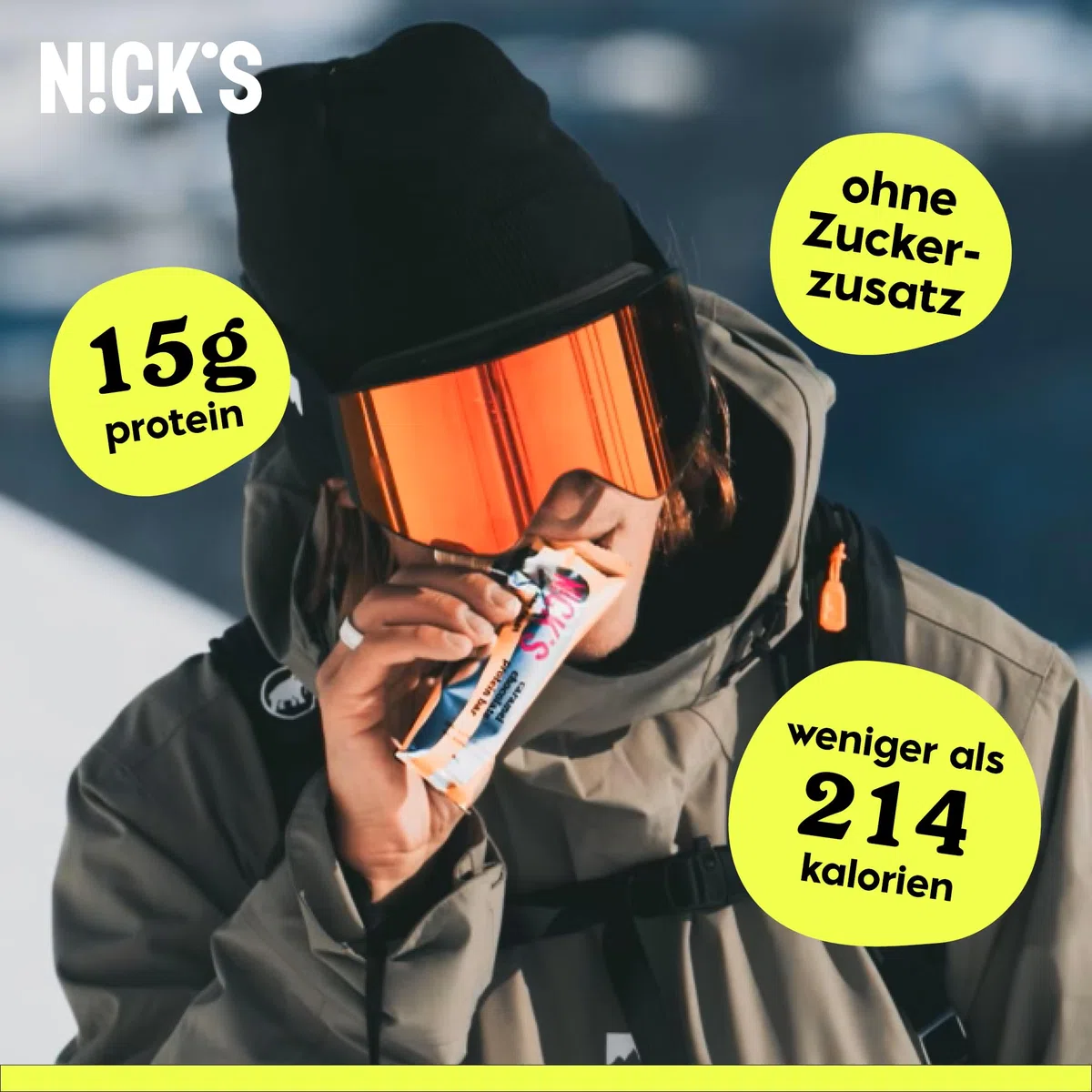 N!CK'S Protein Riegel Mix Box, 4 Sorten, 9x50g | Ohne Zuckerzusatz, 15g Eiweiß (30%), 5g Kollagen, Kalorienarm, Glutenfrei