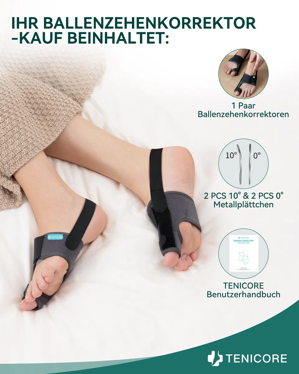 Verbessert Hallux Valgus Korrektur Mit 2 Winkeleisen Verdickt Silikonpad Zehenspreizer Zehenschutz 1 Paar Hallux Valgus Schiene Socken Bandage Damen und Herren