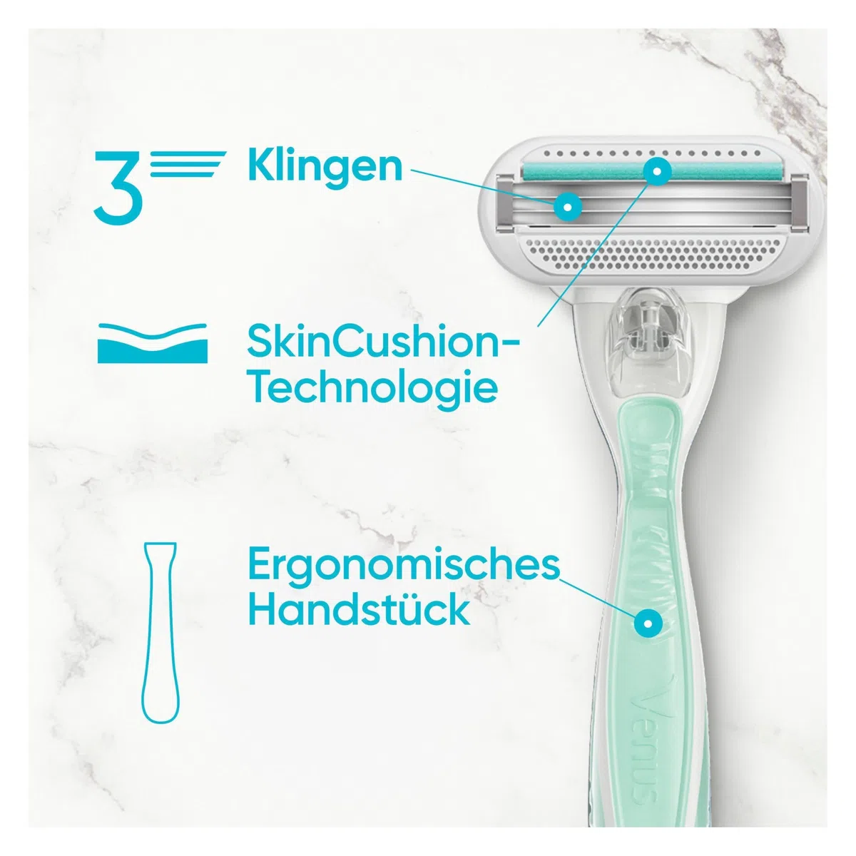 Gillette Venus Smooth Sensitive Rasierklingen Damen, 8 Original Ersatzklingen für Damenrasierer mit 3 Klingen Für Eine Gründliche Rasur
