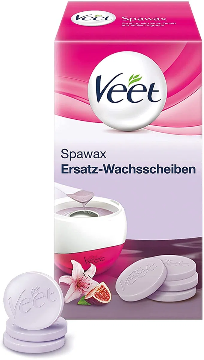 Veet Spawax Warmwachsscheiben für das Veet Spawax Wachsgerät – Langanhaltende Haarentfernung für seidig-glatte Haut – 2 x Refill-Packung mit 12 Wachsscheiben