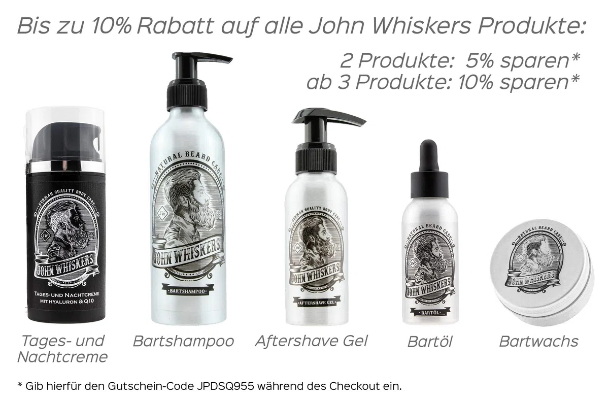 John Whiskers Bartshampoo - Made in Germany – 2in1 Bartseife mit unvergleichbarem Duft – Vegan & ohne Silikone - für einen geschmeidigen und reinen Bart