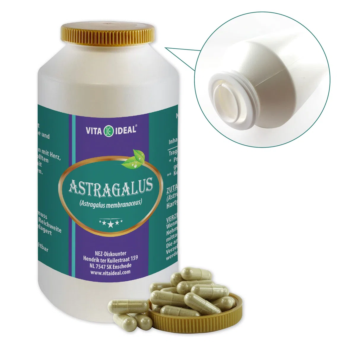 Astragalus - Wurzel 360 Kapseln - Astragalus membranaceus - Tragant - Tragantwurzel - Tagesportion 900mg Astragaluswurzel reines Pulver, ohne Zusatzstoffe