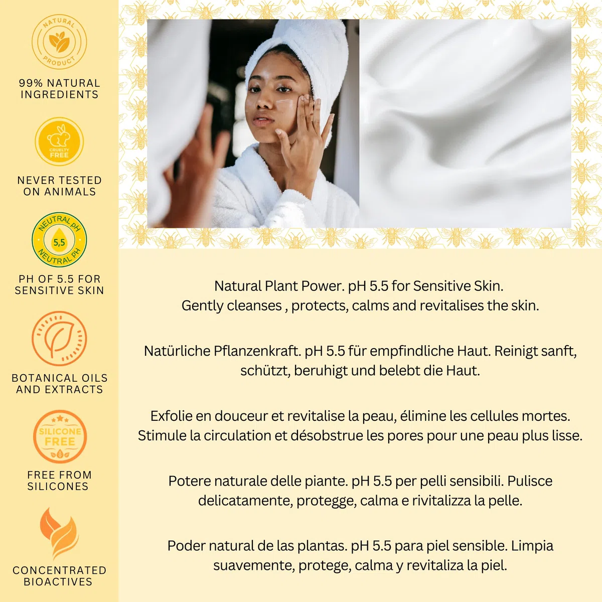 Honey & Lavender Cleansing Lotion – pH 5.5 Sanfte Reinigungsmilch – Barriereschonend mit Bio-Aloe-Vera & Honig – 150ml