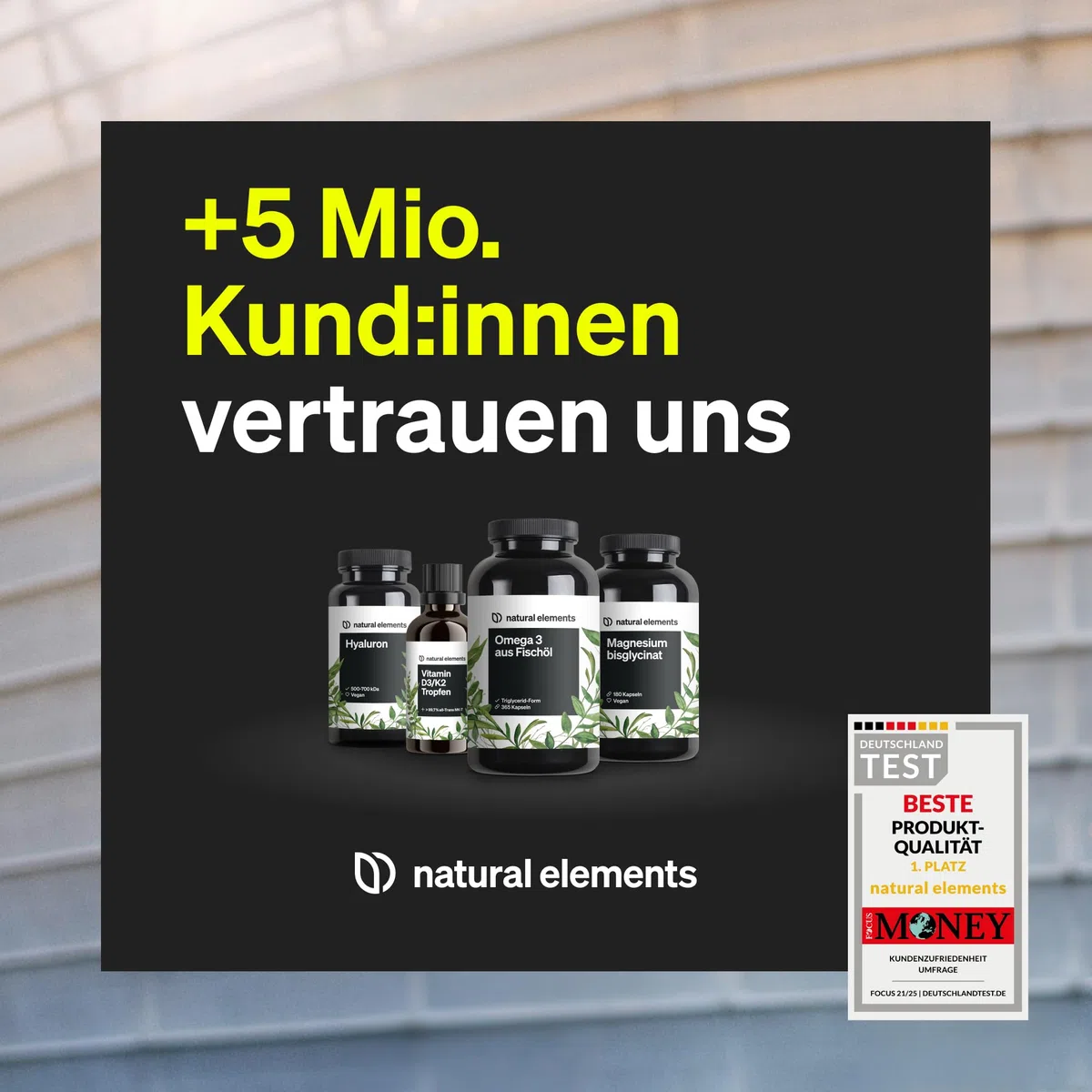 natural elements Gummies Multivitamin – 120 fruchtige Gummibärchen – natürliches Aroma – mit 12 Vitaminen und Mineralstoffen (Vitamin C, D3, Biotin, Folsäure, Zink & mehr) – laborgeprüft
