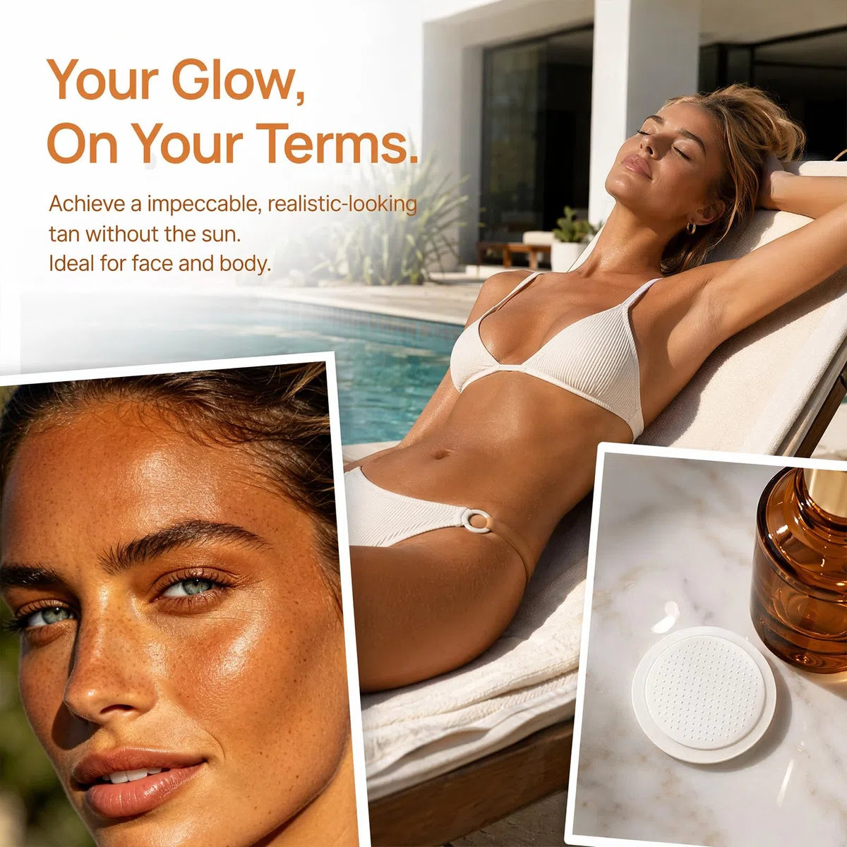 Celestvera Bräunungspflaster, 10 Stück Sun Free Glow Patch für Tanning, Selbstbräuner Microneedle Patch für Frauen und Männer, Natürliche Inhaltsstoffe, für Alle Hauttypen (2 Stück)