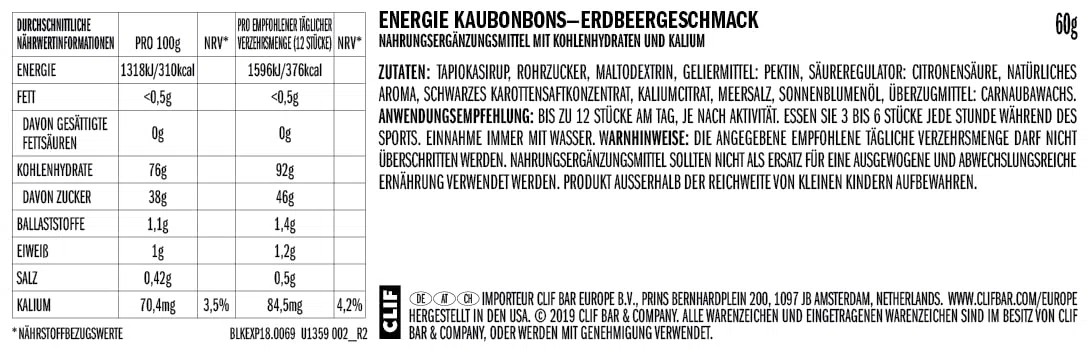 CLIF Bloks 6er Testpaket (6 x 60g)